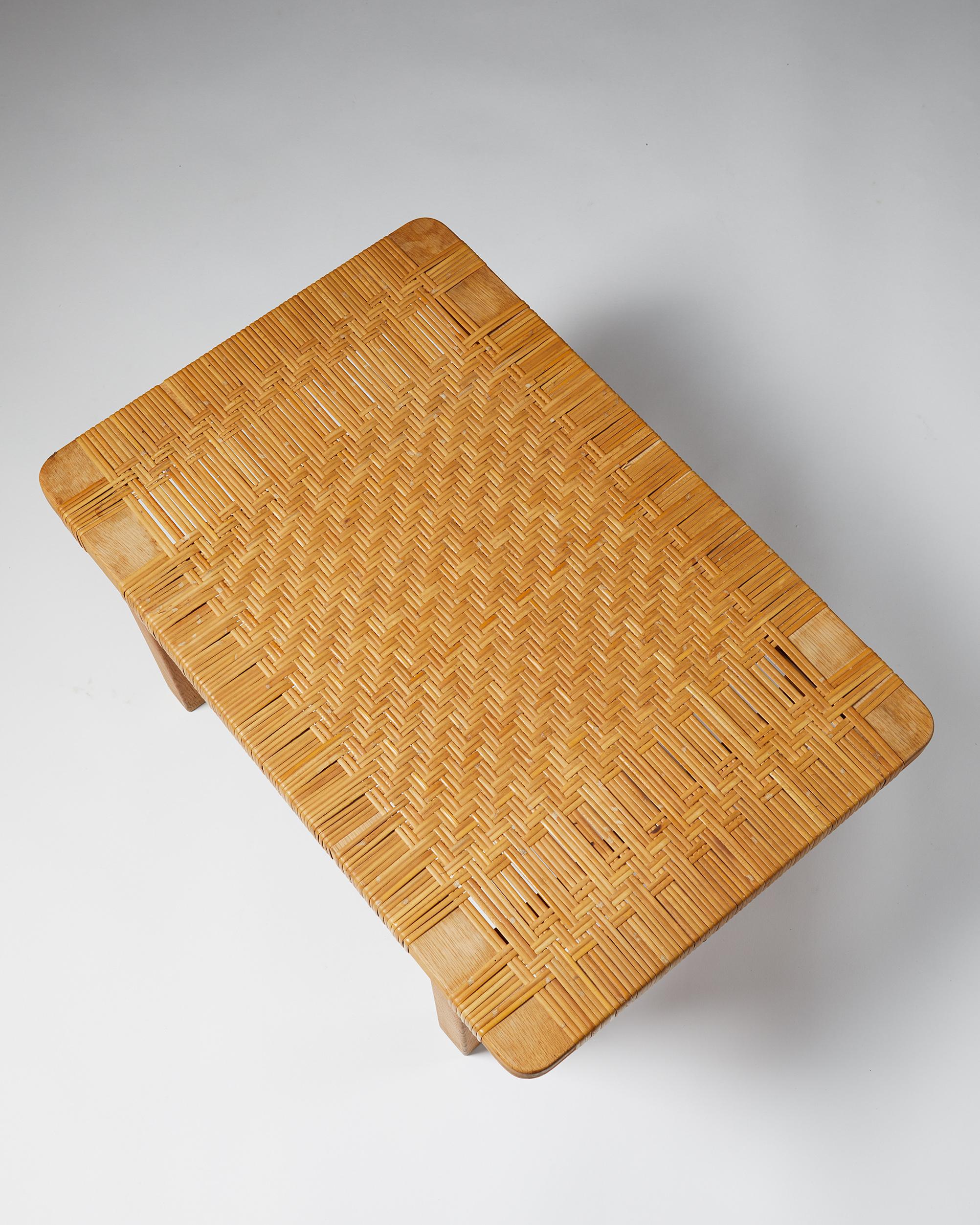 Occasional Table/ Bench Model 5273, Designed by Börge Mogensen, Oak, Cane, 1950s For Sale 1