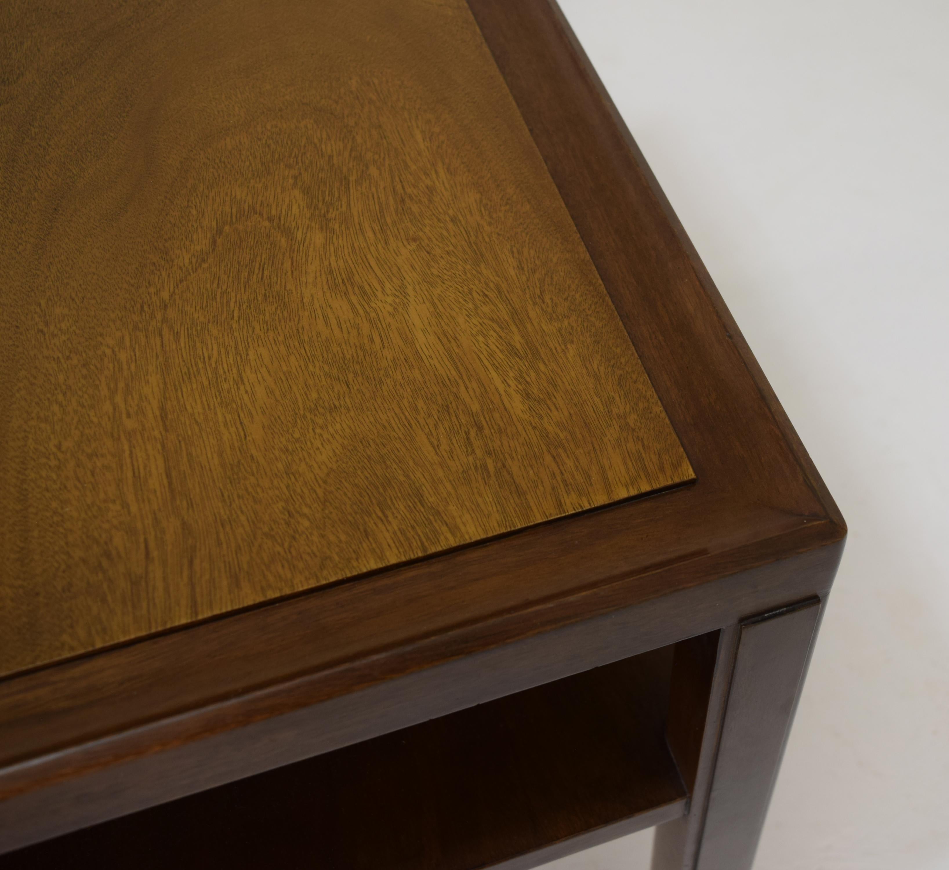 Mid-20th Century Occasional Table by Dunbar in Walnut with Brass Feet