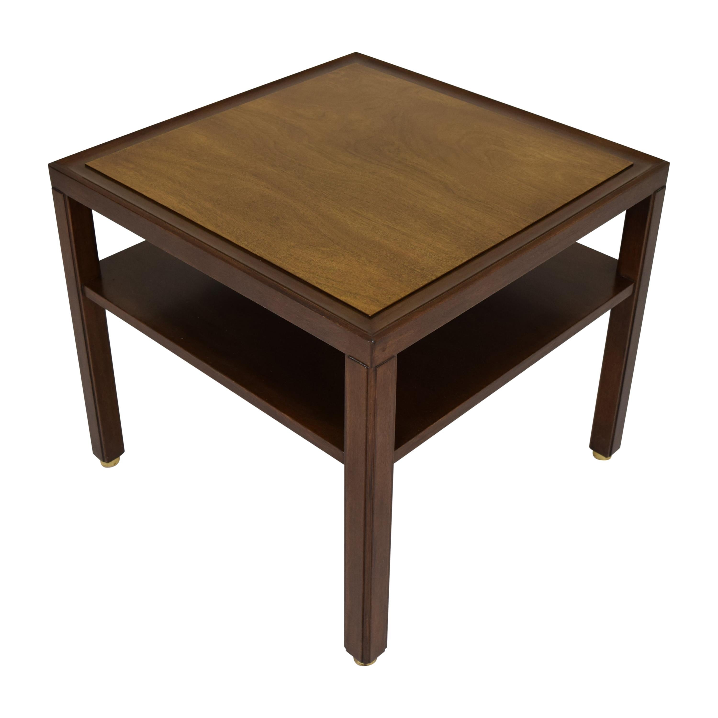 Occasional Table by Dunbar in Walnut with Brass Feet