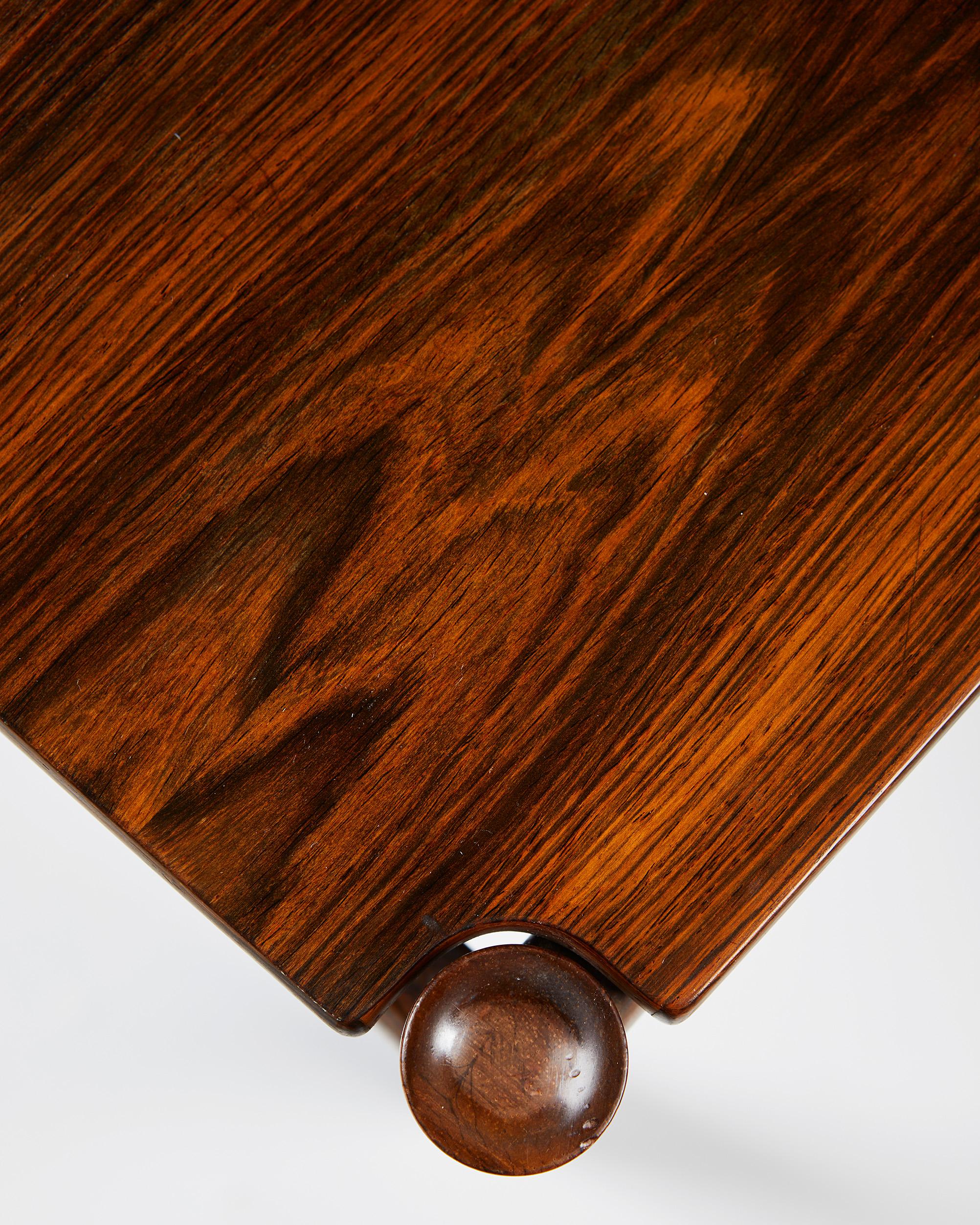 Rosewood Occasional Table “Colonial” Designed by Ole Wanscher for P. Jeppesen
