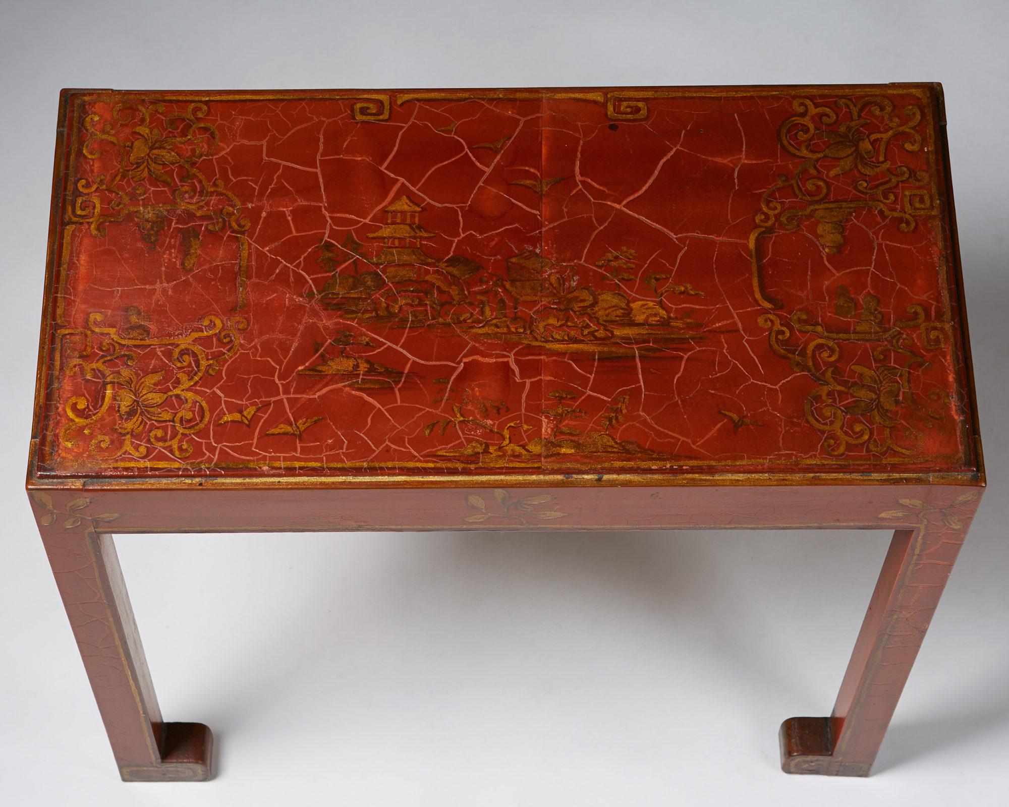 Hand-Painted Occasional Table Designed by Carin Nilsson, Sweden, 1930s
