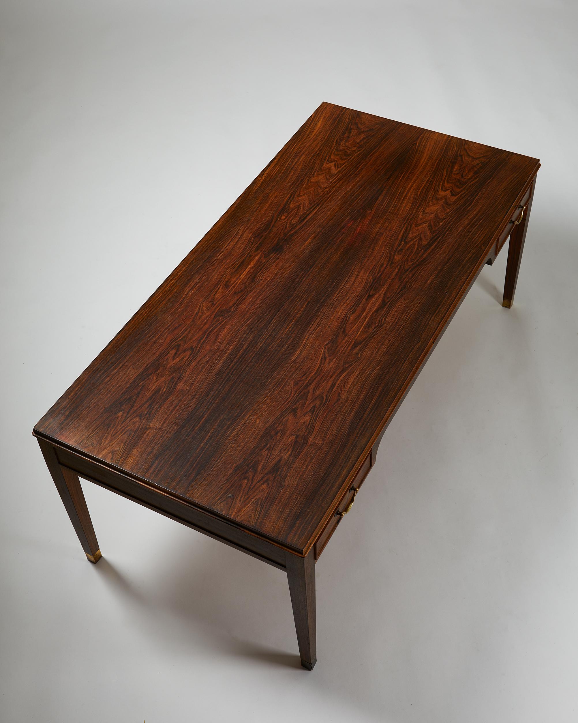 Brass Occasional Table Designed by Frits Henningsen, Denmark, 1940's