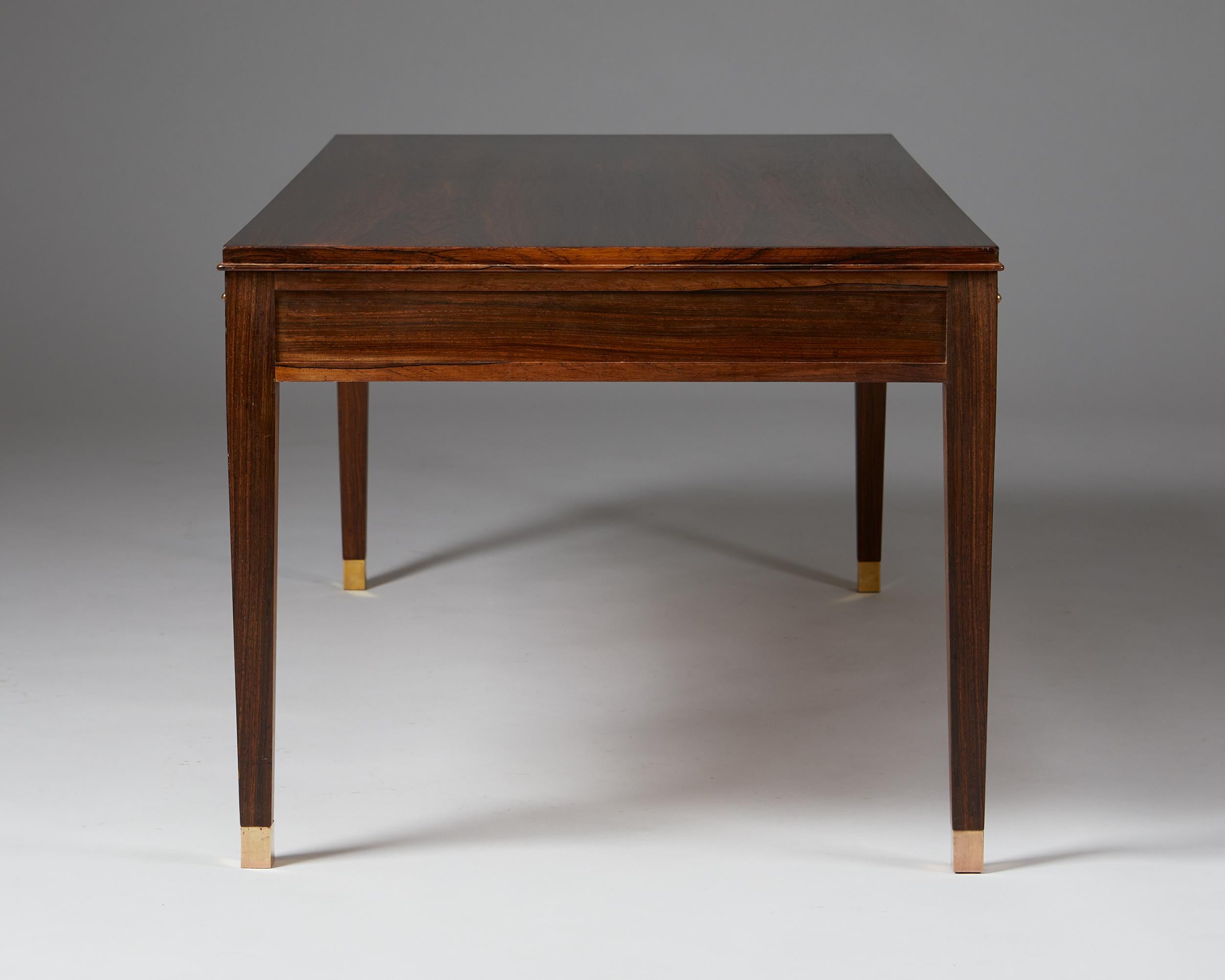 Brass Occasional Table Designed by Frits Henningsen, Denmark, 1940’s For Sale