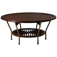 Occasional Table Designed by Frits Schlegel, Rosewood and Brass, Denmark, 1949