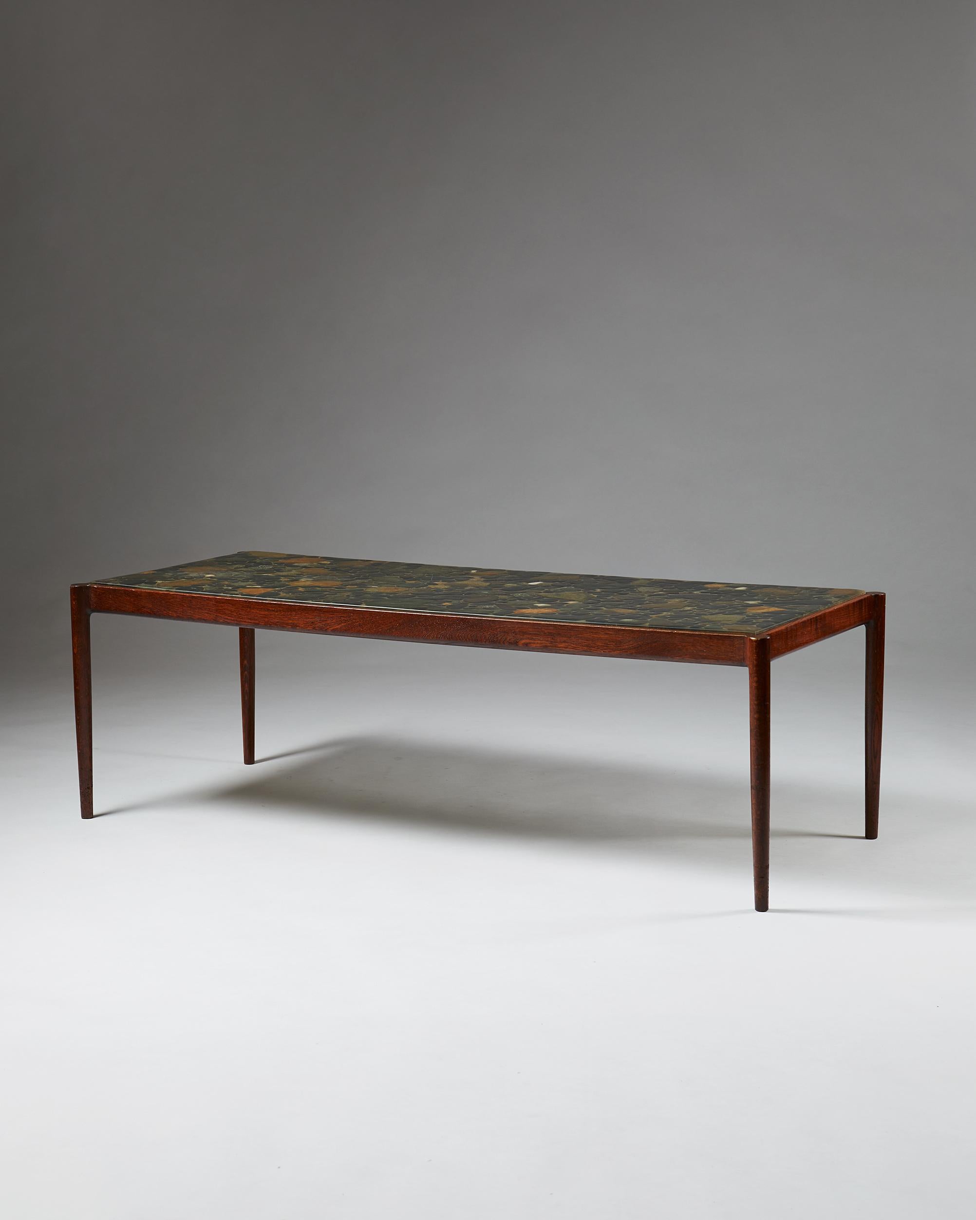 Stone Occasional Table Designed, Ib Kofod Larsen for Säffle Möbelfabrik, Sweden, 1960