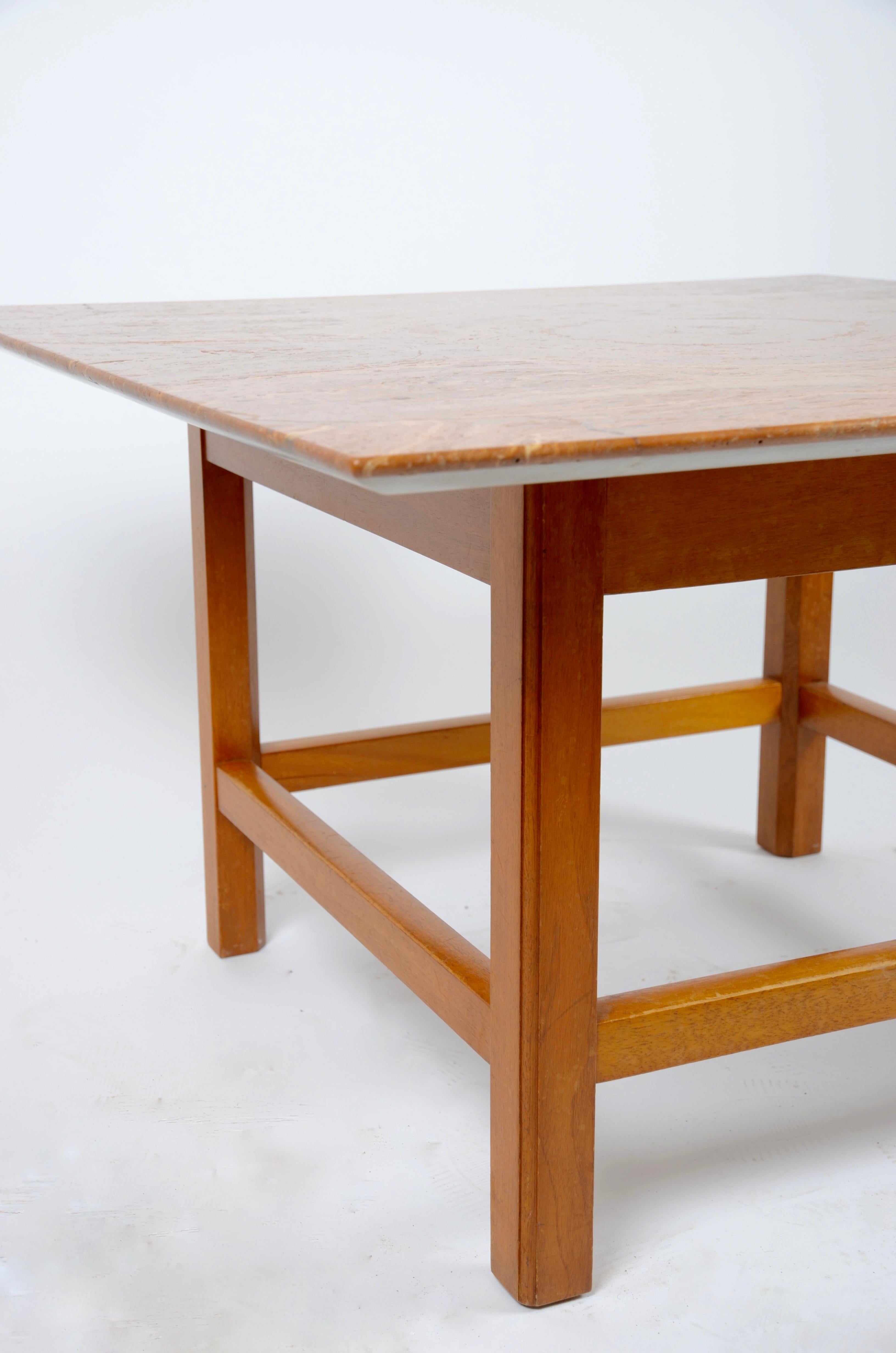 Occasional Table, Marble Top by Josef Frank, Firma Svenskt Tenn, 1940s-1950s In Good Condition For Sale In Stockholm, SE