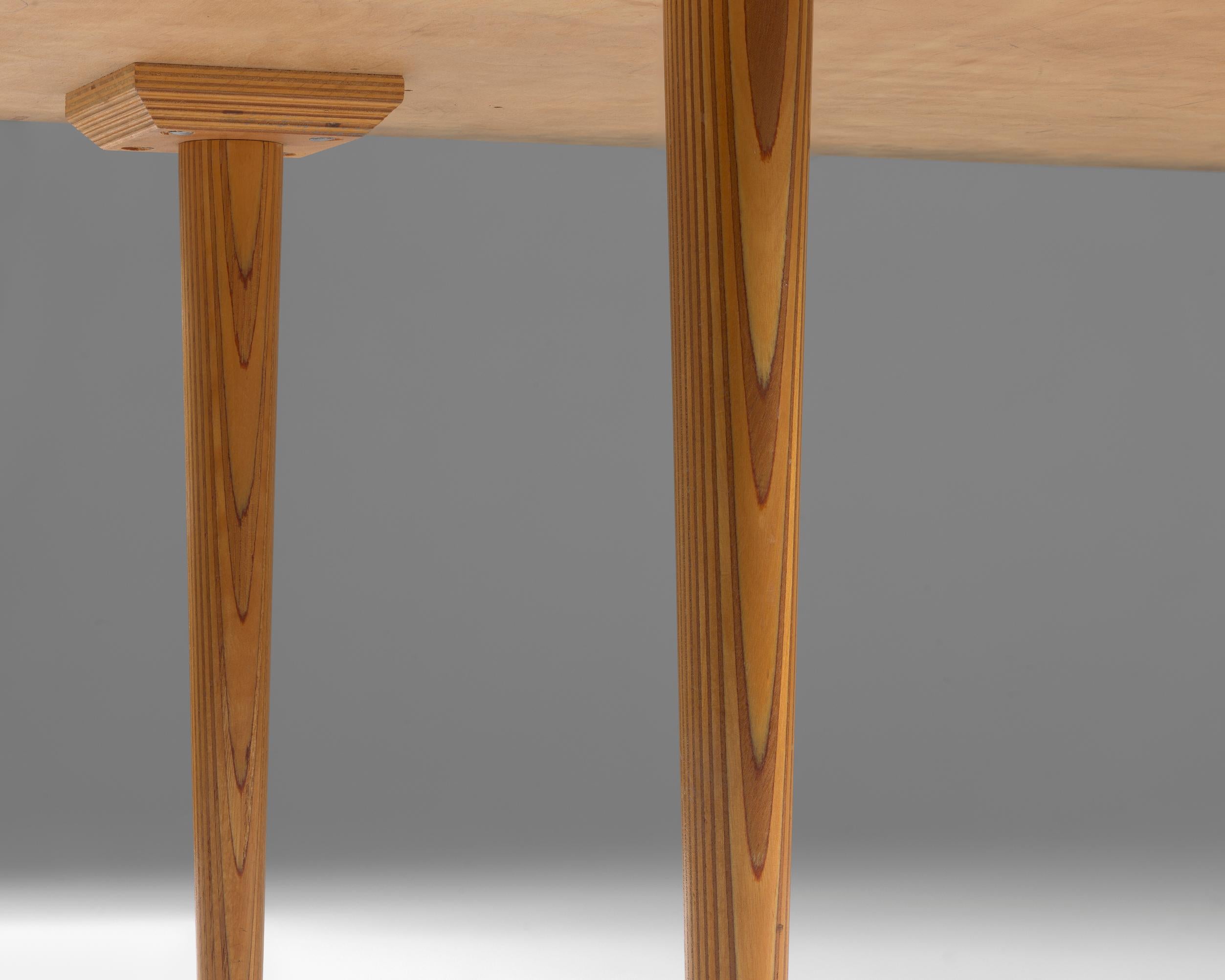 Birch Occasional Table “Rhythmic Plywood” Designed by Tapio Wirkkala for Asko, Finland
