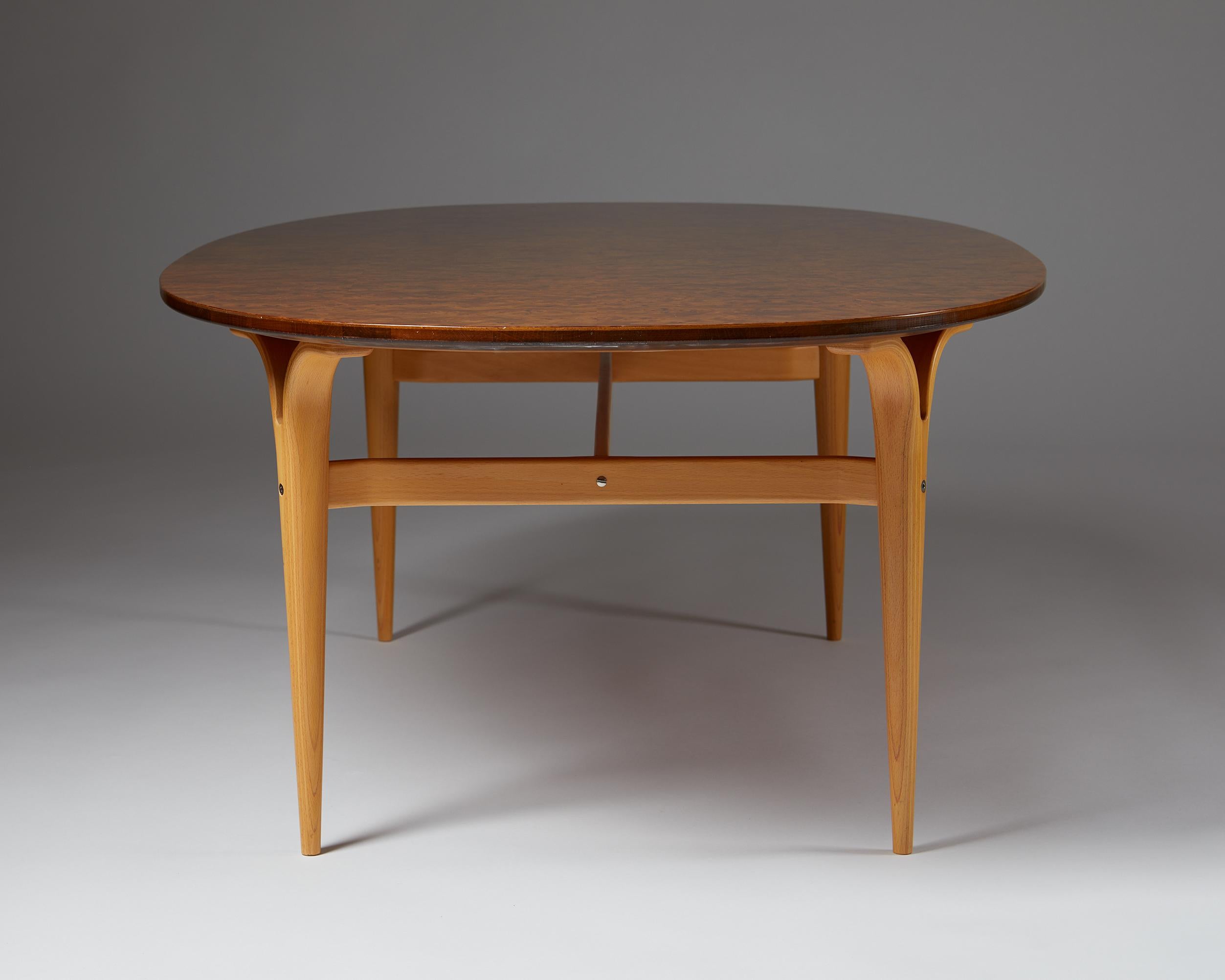 Mid-Century Modern Occasional Table “Superellips” Designed by Bruno Mathsson and Piet Hein For Sale