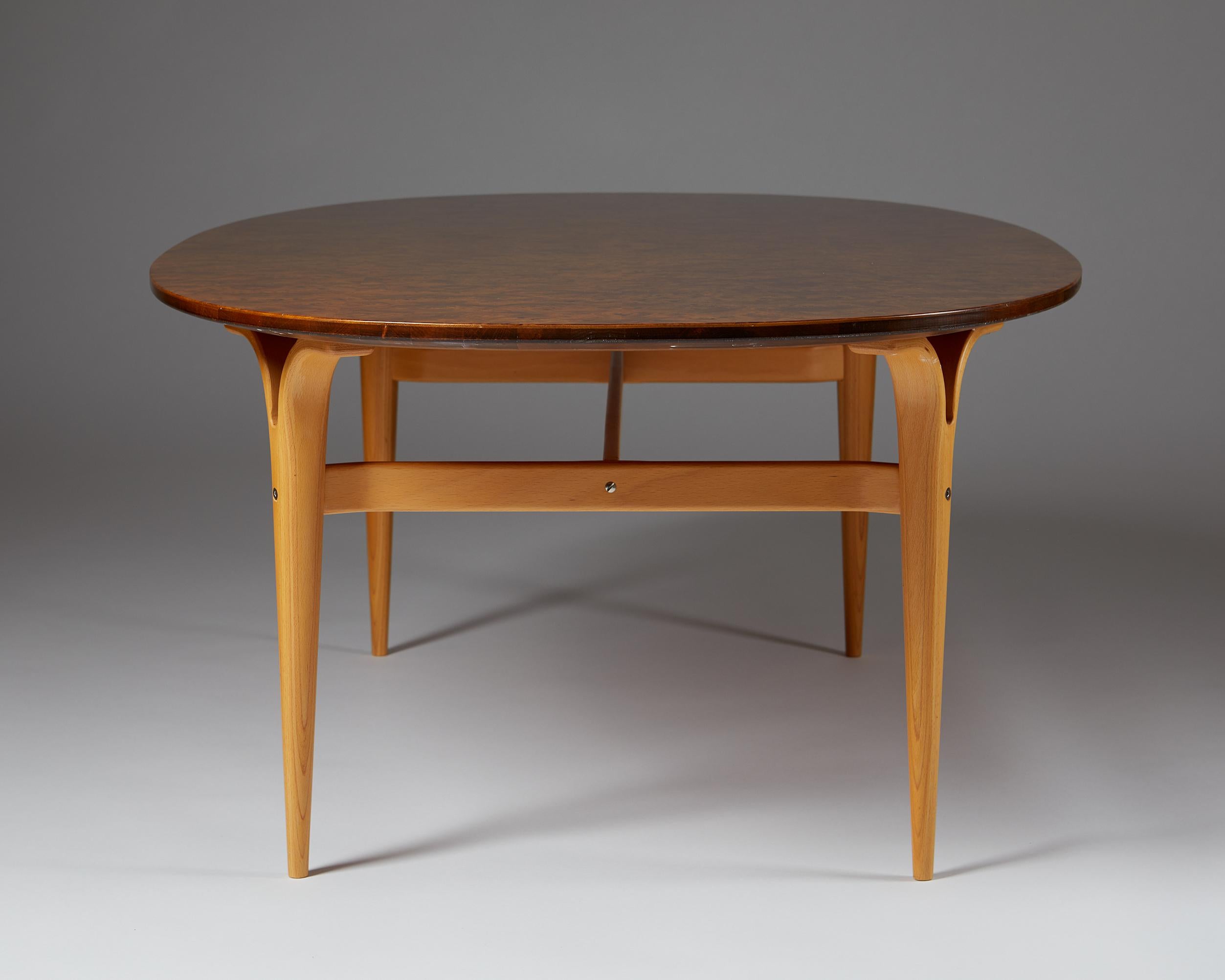 Swedish Occasional Table “Superellips” Designed by Bruno Mathsson and Piet Hein For Sale