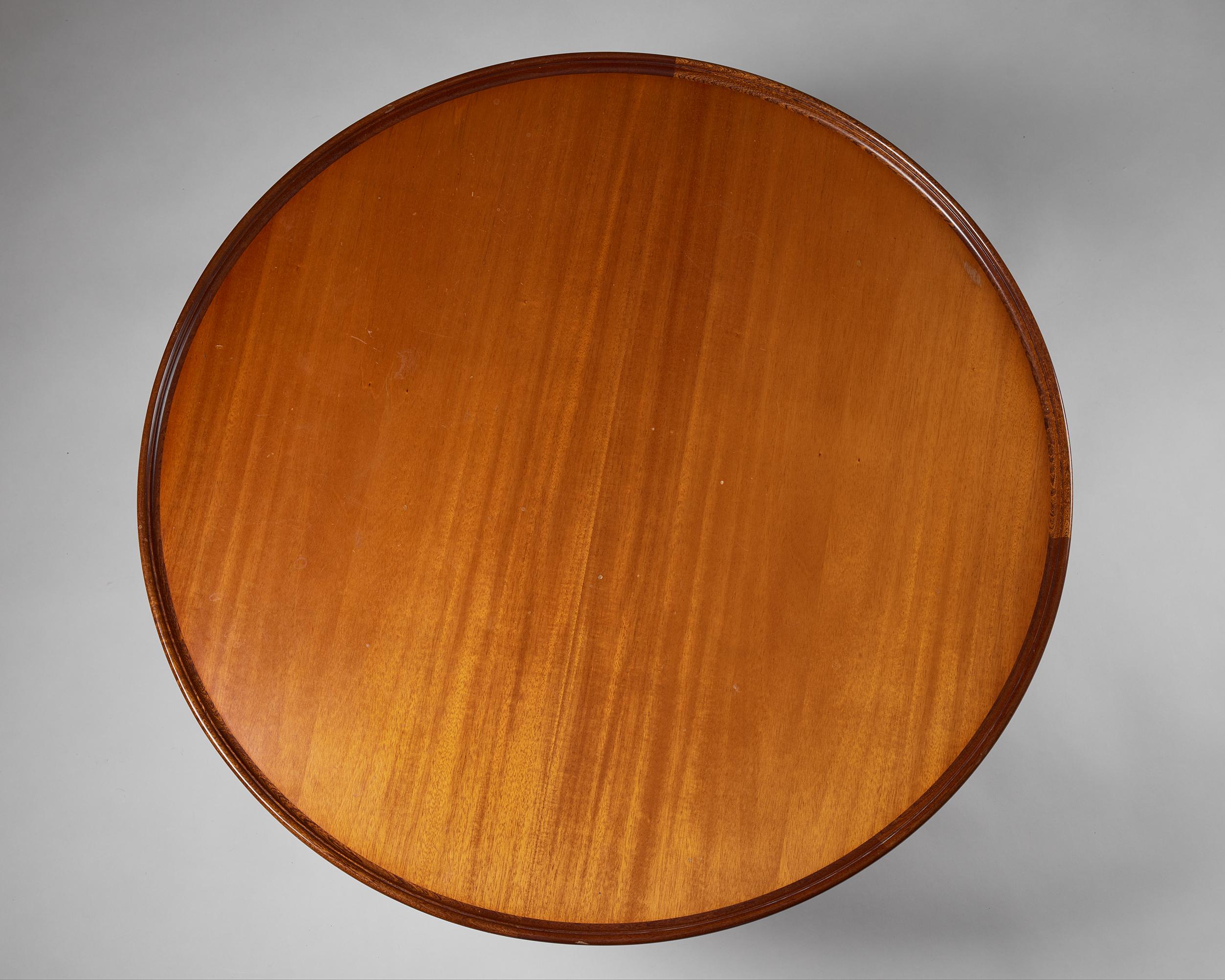 Mid-20th Century Occasional table ‘The Egyptian table’, designed by Mogens Lassen, Mahogany brass For Sale
