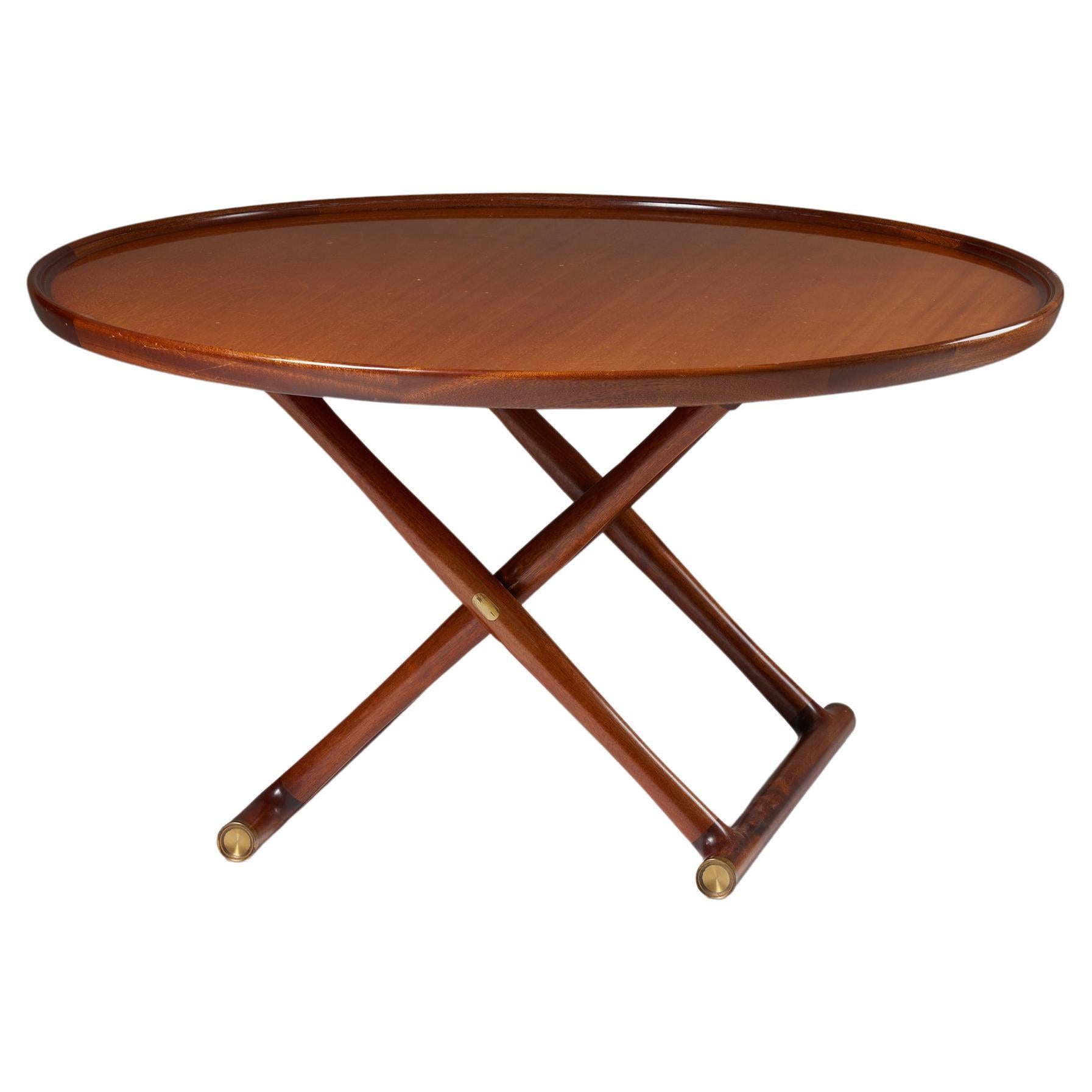 Occasional table ‘The Egyptian table’, designed by Mogens Lassen, Mahogany brass For Sale