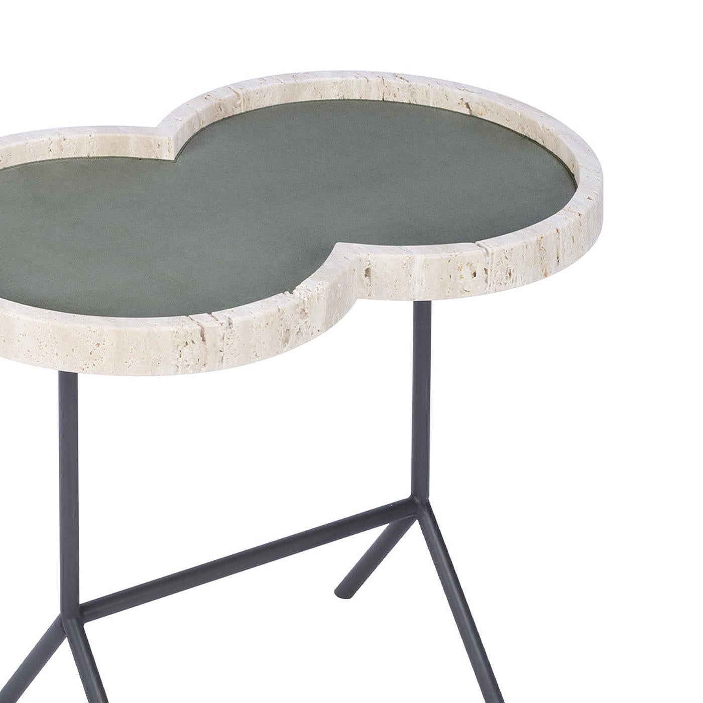 Italian Occasional Table With Travertine Top, Eight, Stephane Parmentier for Giobagnara For Sale