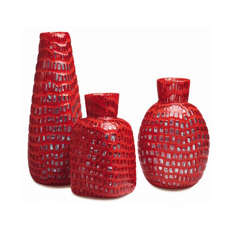 Modern Occhi Vase in Red by Ludovico Diaz de Santillana, Tobia Scarpa For Sale