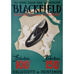 Circa 1940 Original advertising poster to promote Blackfield shoes