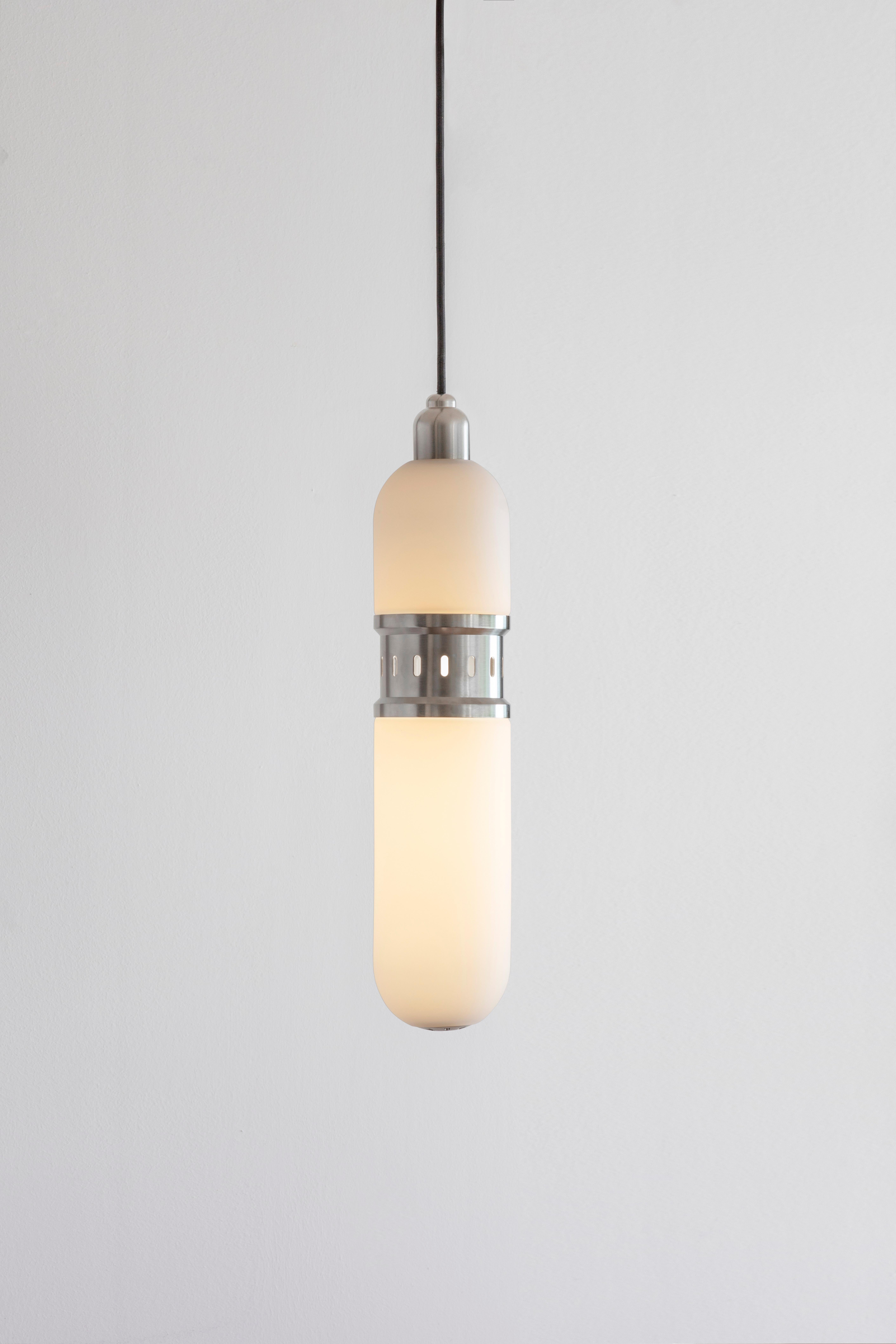 Modern Occulo Nickel Pendant Lamp by Bert Frank For Sale