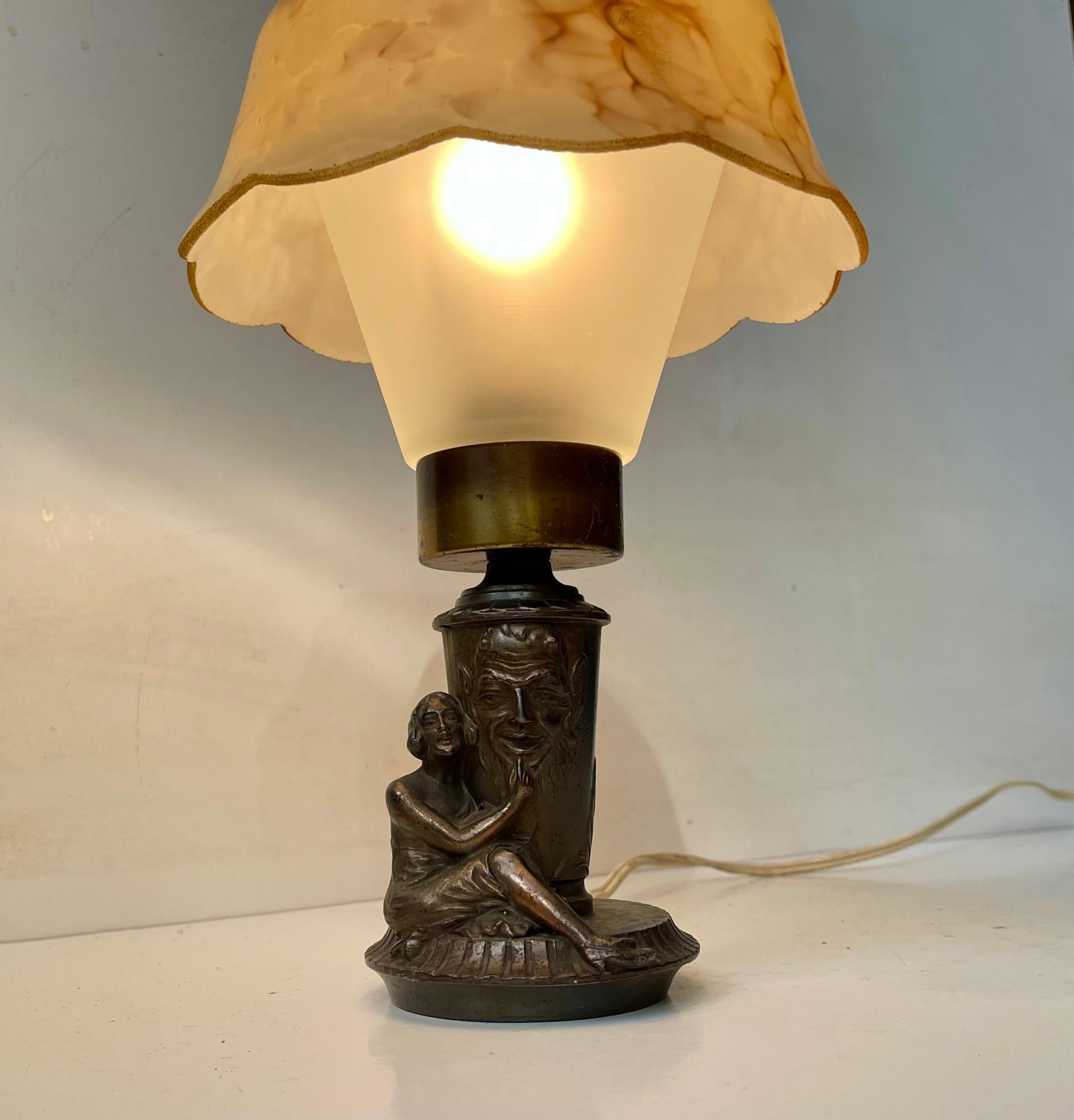 Occult 1930s Table Lamp with Female Satanic Worship 2