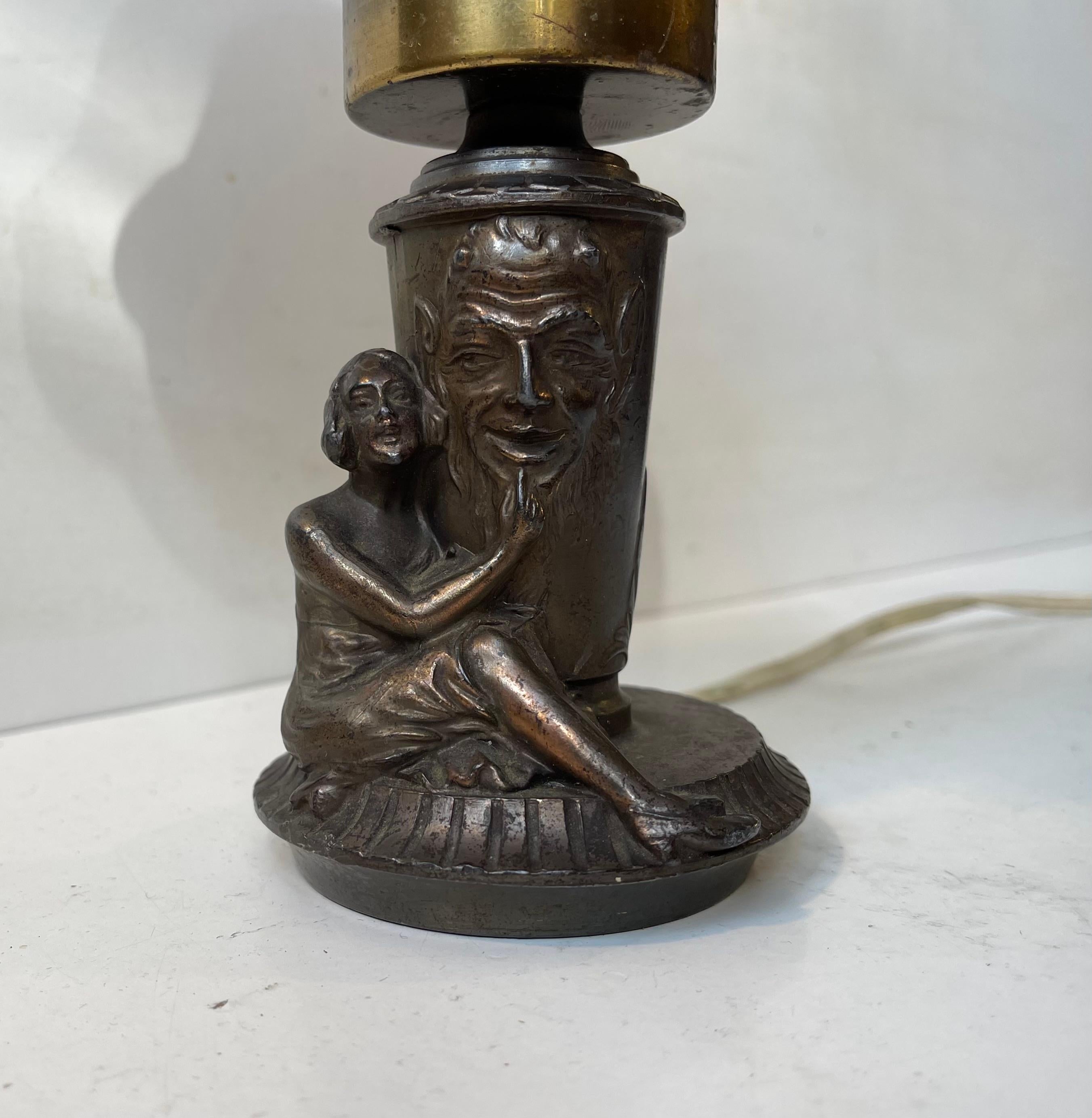 Occult 1930s Table Lamp with Female Satanic Worship 1
