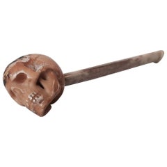 Antique Occult Opium Pipe with Skull, 19th Century, Asia