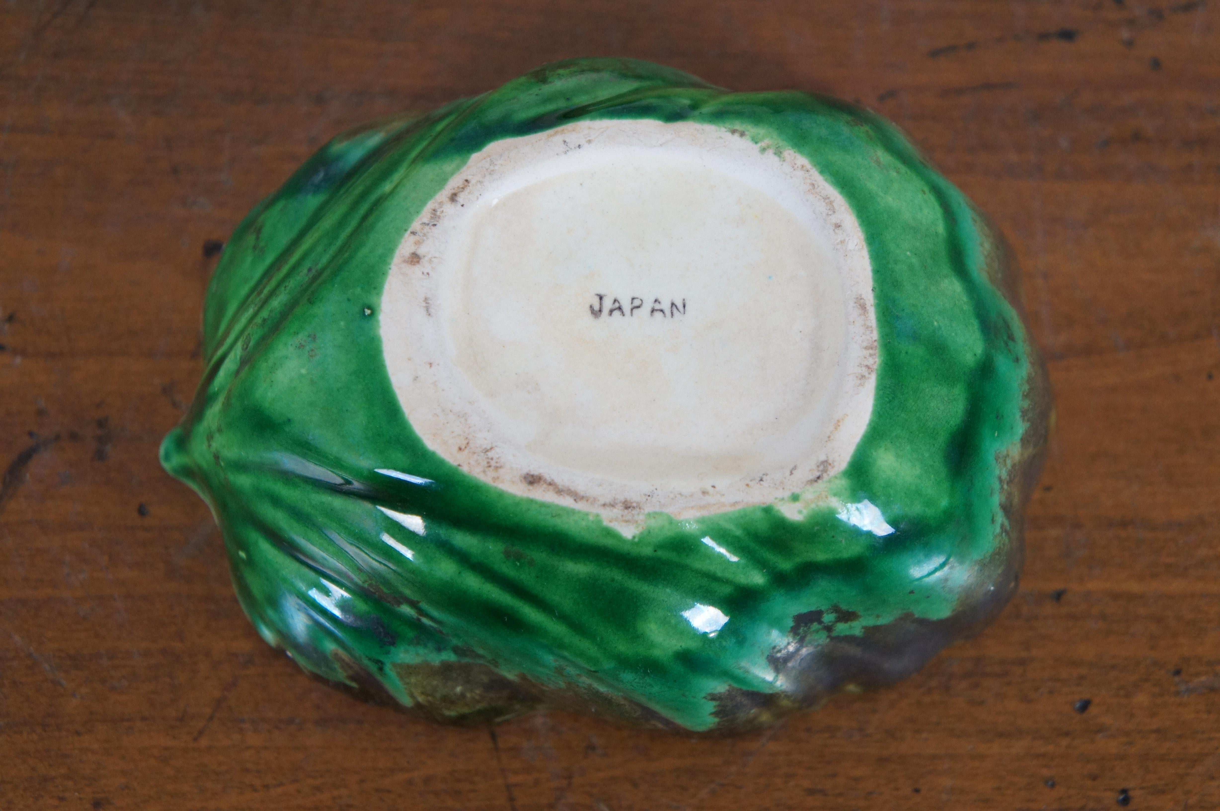 Porzellan Hummer Cabbage Leaf Zuckerschale Jam Condiment Schale, Besatz Japan, Besatzung Japan, 6