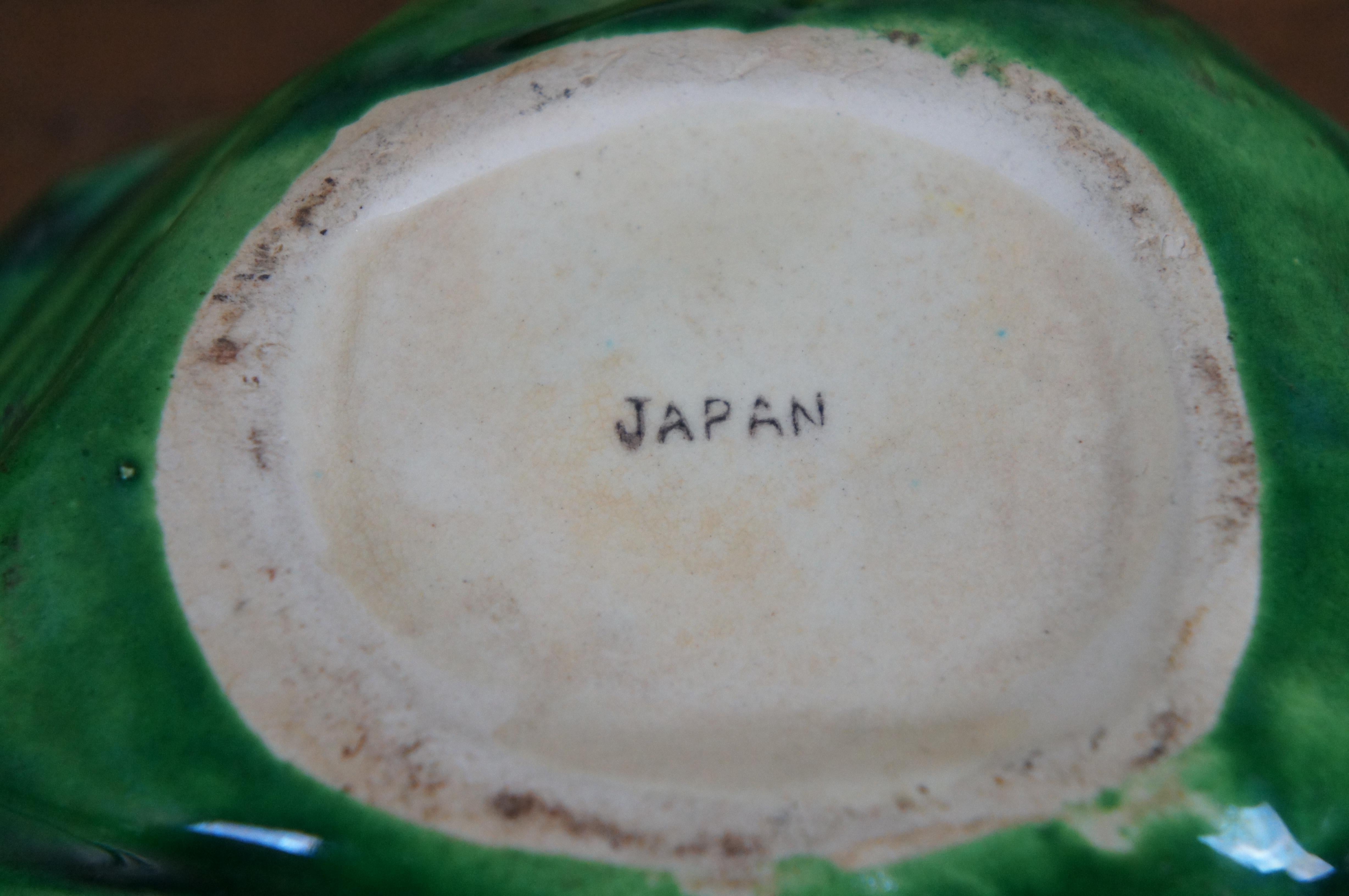 Occupied Japan Porcelain Lobster Cabbage Leaf Sugar Bowl Jam Condiment Dish 6