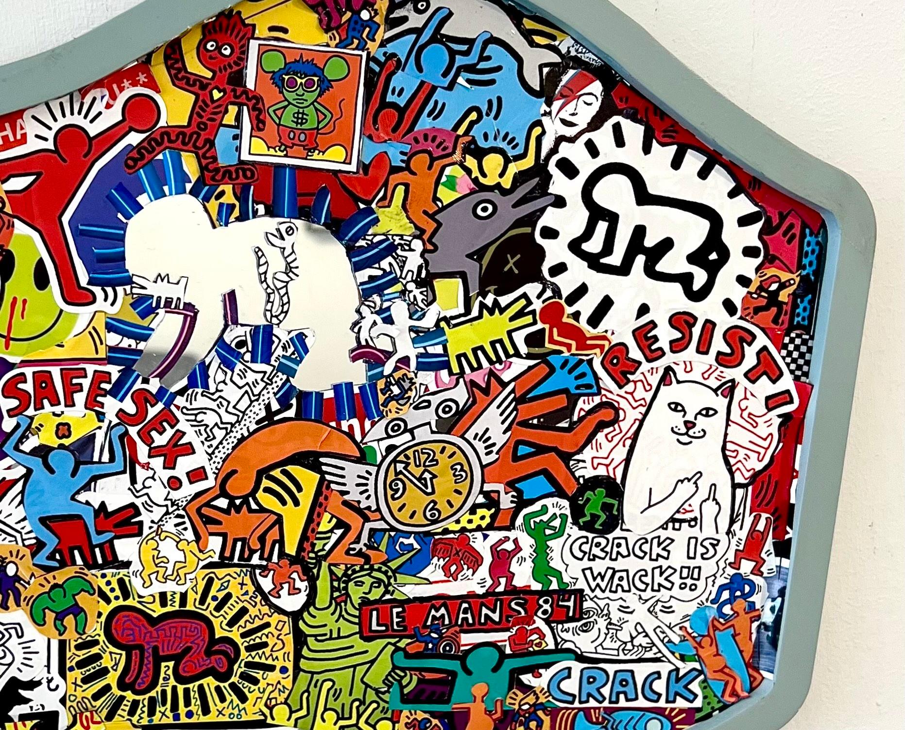 Pop art Haring street art autocollants contemporains miroir intérieur - Pop Art Art par OCD