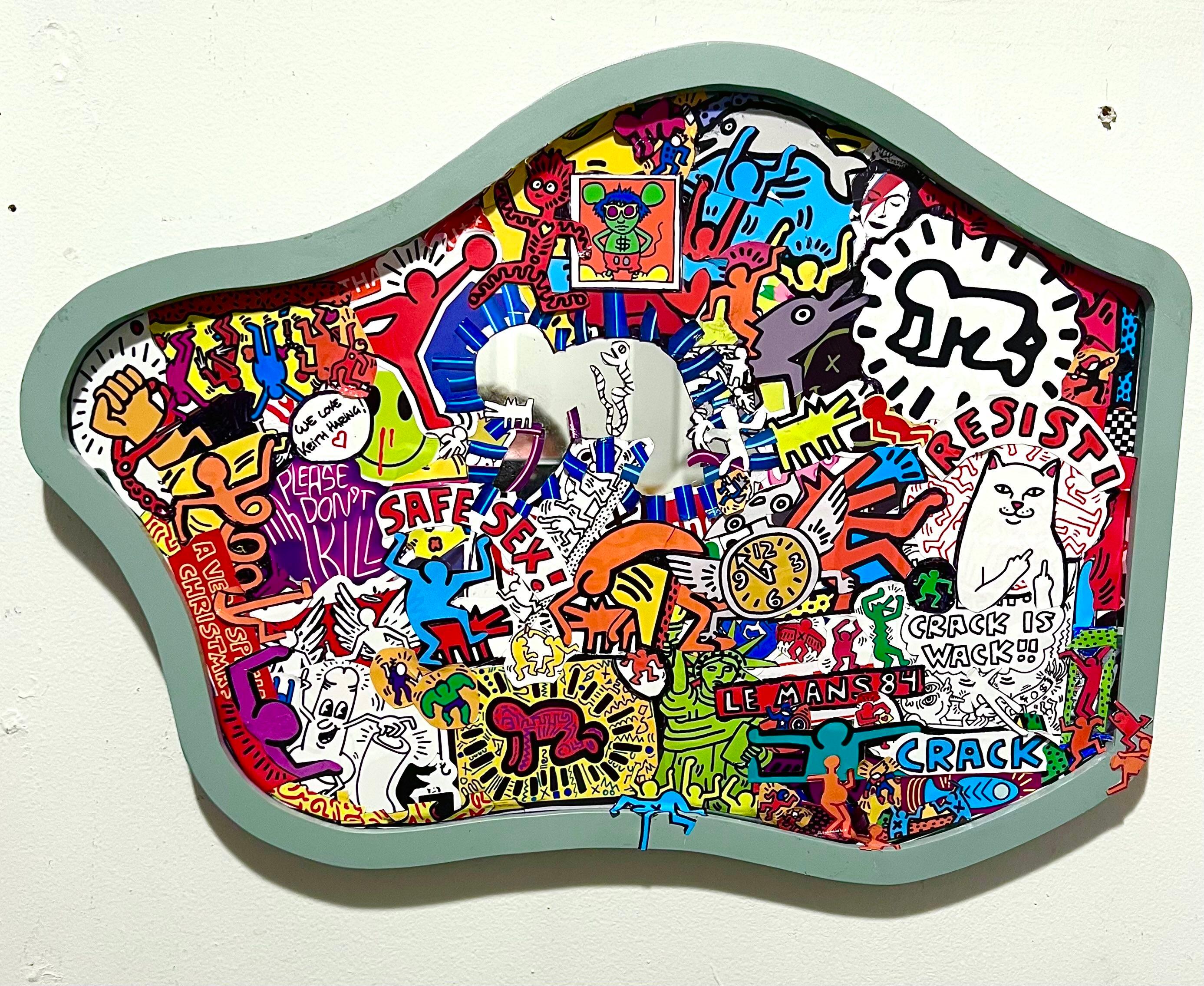 Pop art Haring street art autocollants contemporains miroir intérieur - Art de OCD