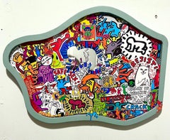Pop art Haring street art adhesivos contemporáneos espejo interior