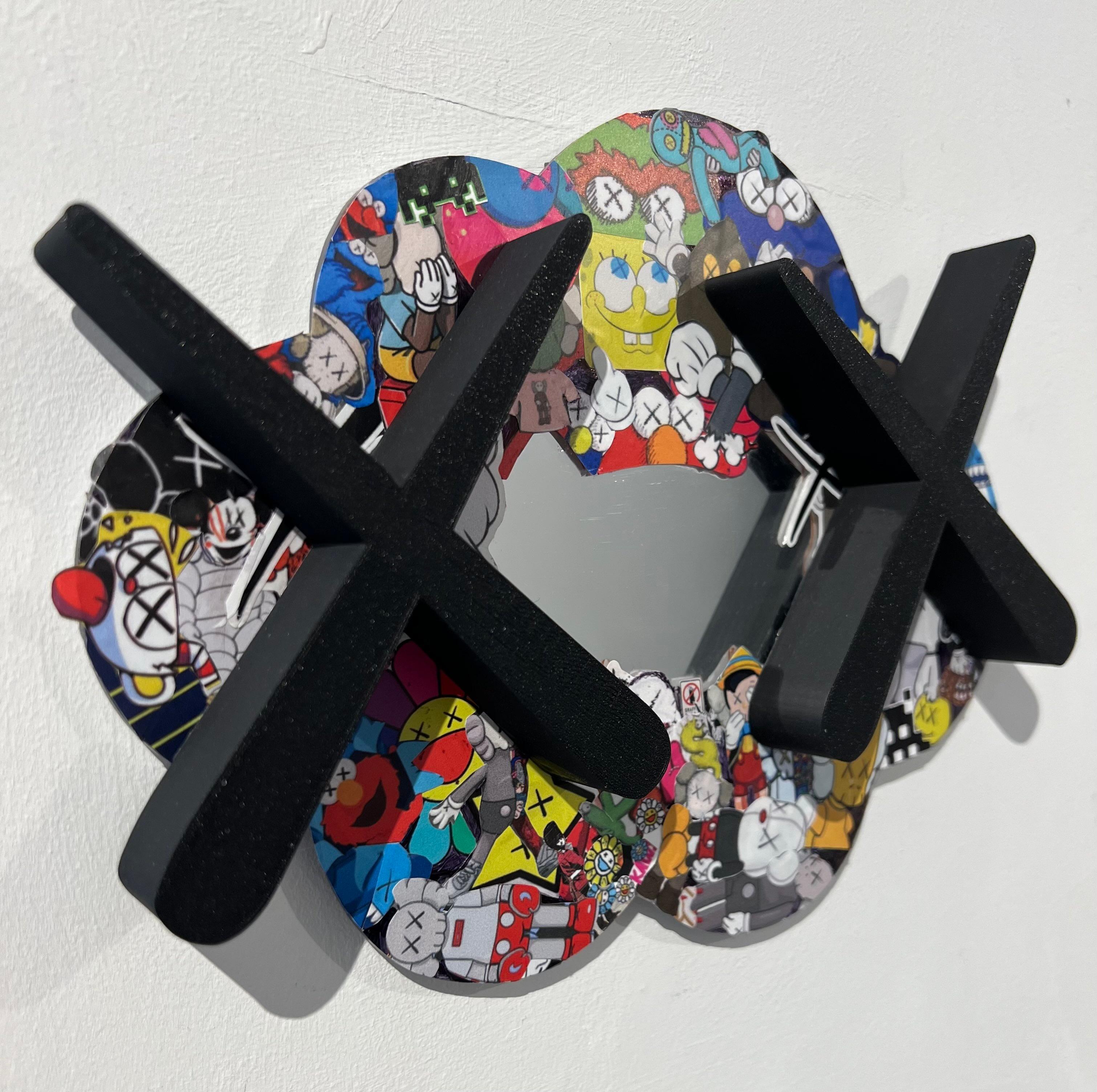 Pop art KAWS street art stickers contemporains miroir intérieur - Pop Art Art par OCD