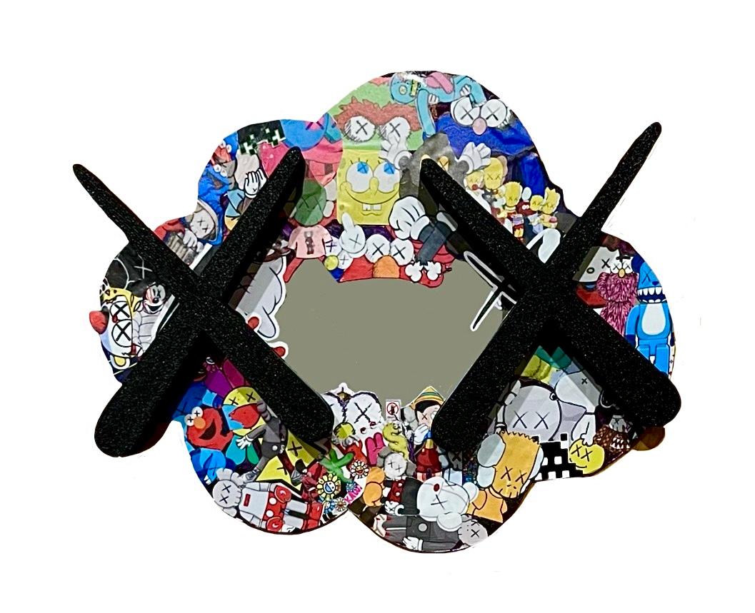Pop art KAWS street art stickers contemporains miroir intérieur