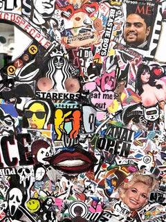 Pop art street art contemporary stickers marker interior mirror banksy