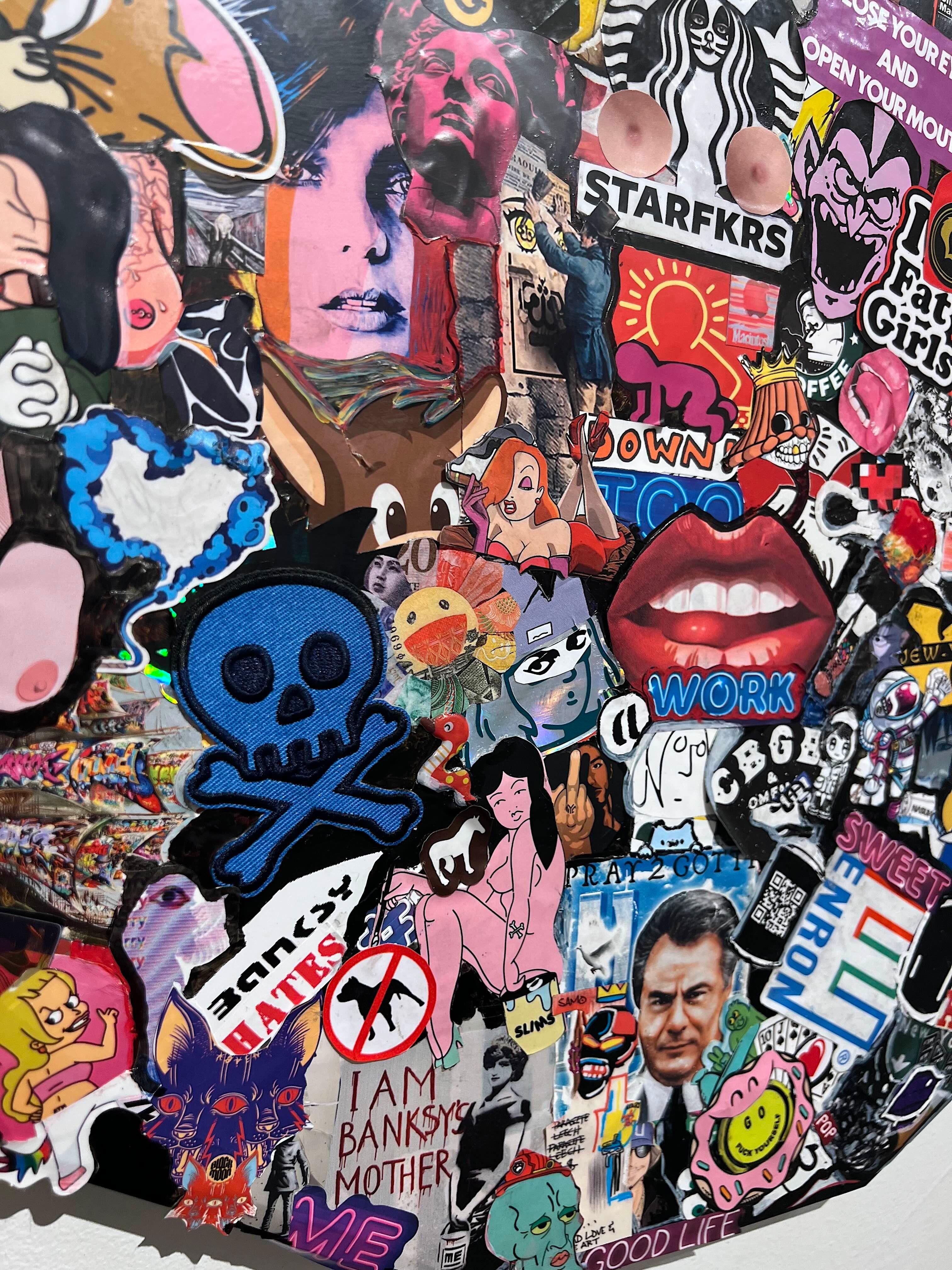 Pop Art Street Art zeitgenössische Aufkleber Marker Innenspiegel Banksy im Angebot 1