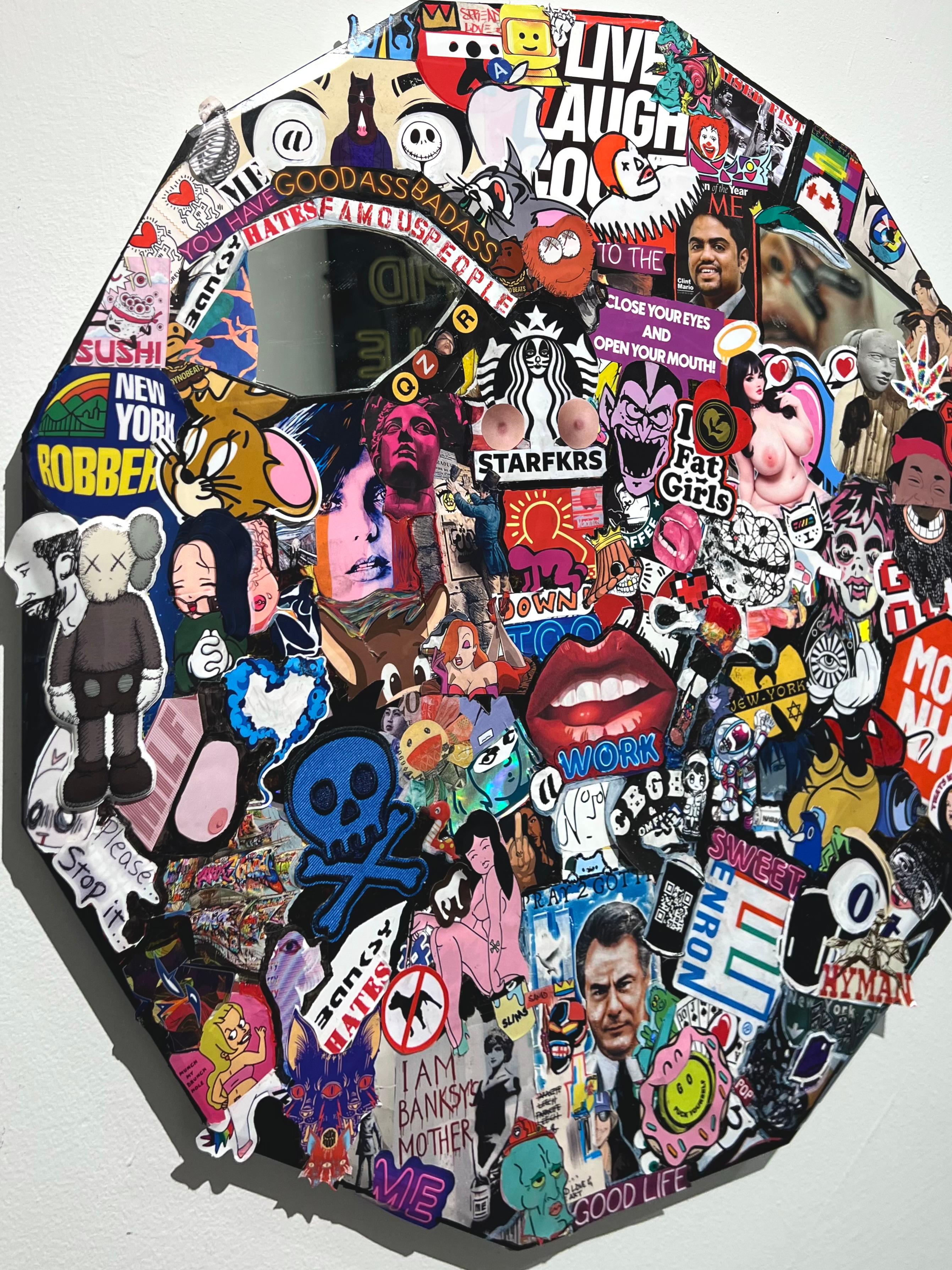 Pop Art Street Art zeitgenössische Aufkleber Marker Innenspiegel Banksy im Angebot 3