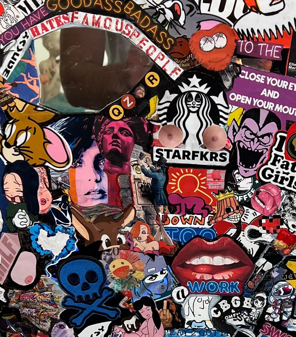 Pop Art Street Art zeitgenössische Aufkleber Marker Innenspiegel Banksy im Angebot 4