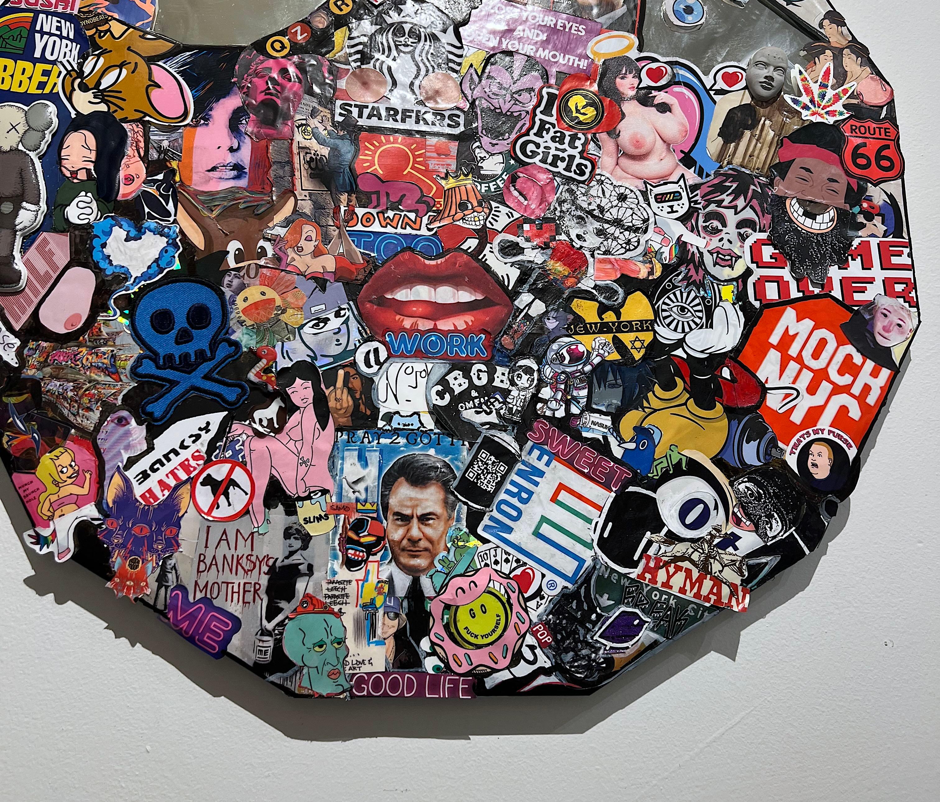 Pop Art Street Art zeitgenössische Aufkleber Marker Innenspiegel Banksy im Angebot 2