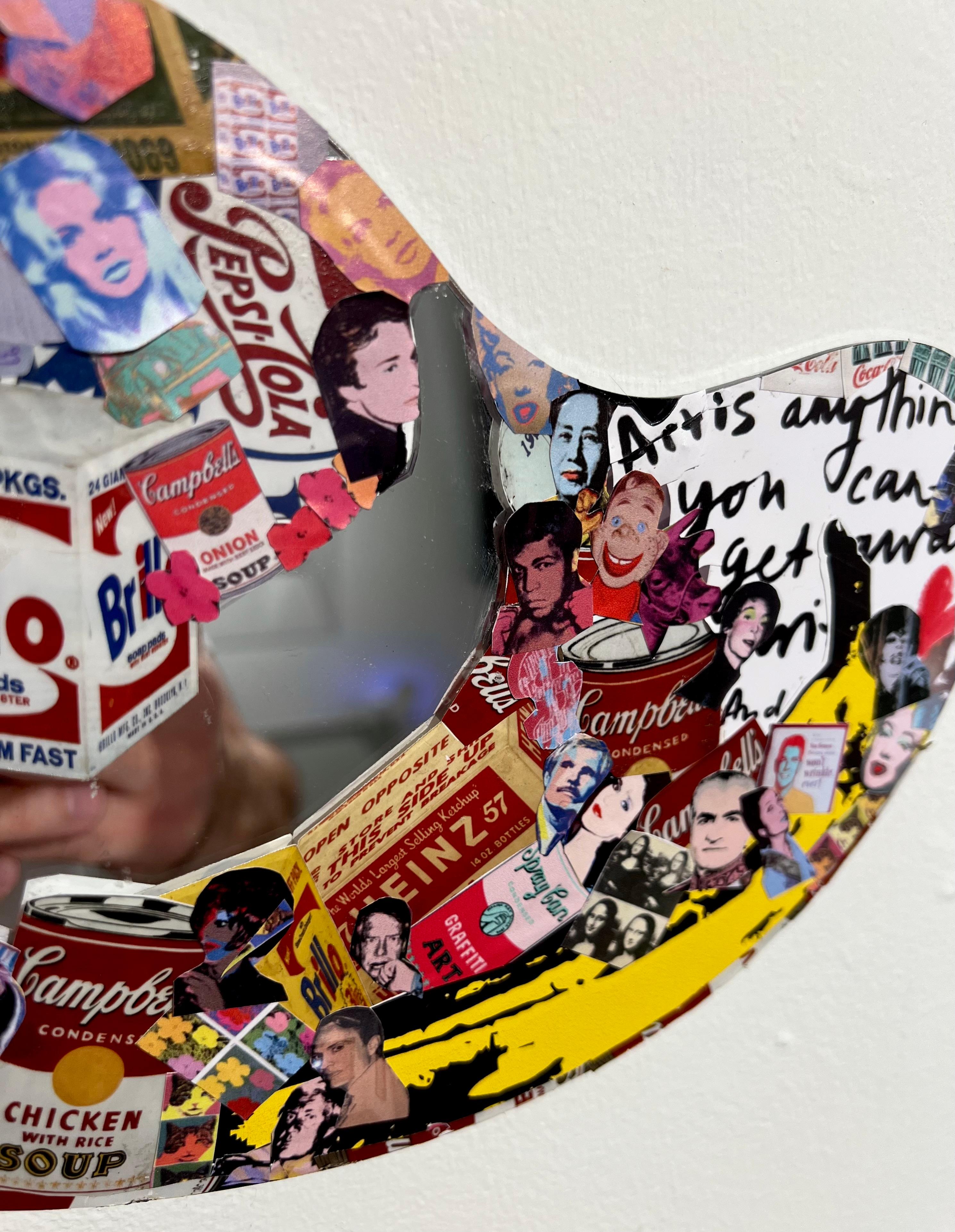 Pop art Warhol street art autocollants contemporains miroir intérieur en vente 1