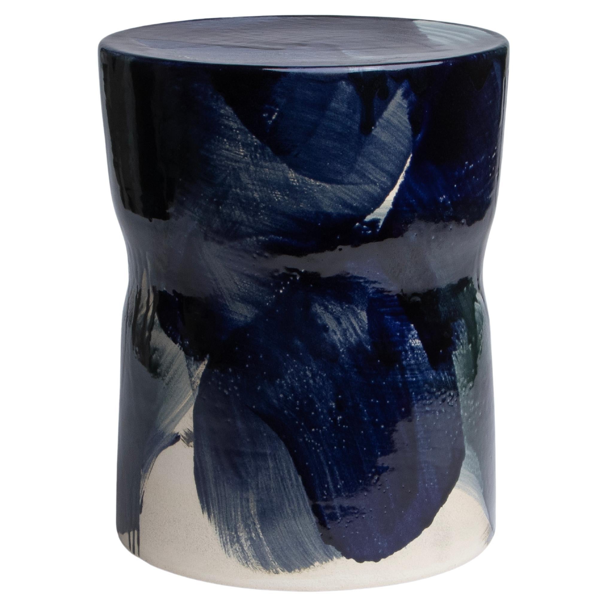 Taburete de gres esmaltado Ocean 01 de Pascale Girardin