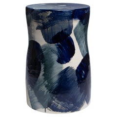 Tabouret en grès émaillé Ocean 02 de Pascale Girardin