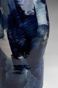 Tabouret en grès émaillé Ocean 05 de Pascale Girardin