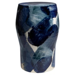 Tabouret en grès émaillé Ocean 05 de Pascale Girardin