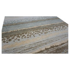 Ocean Abstract Green and Mint Wool Rug 8'x10'2''