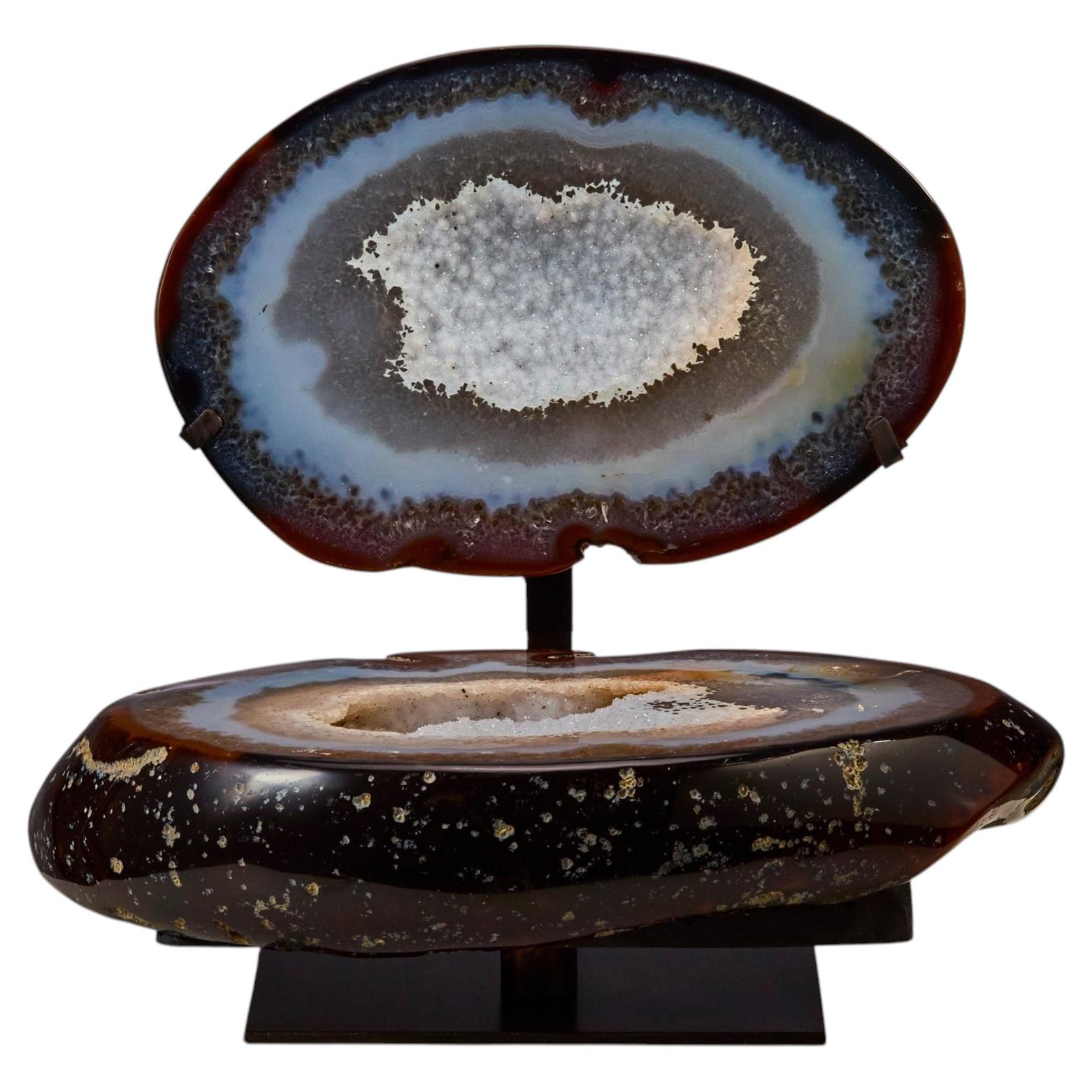 Ocean Blue Agate Jewellery Box Decorative Object Table top