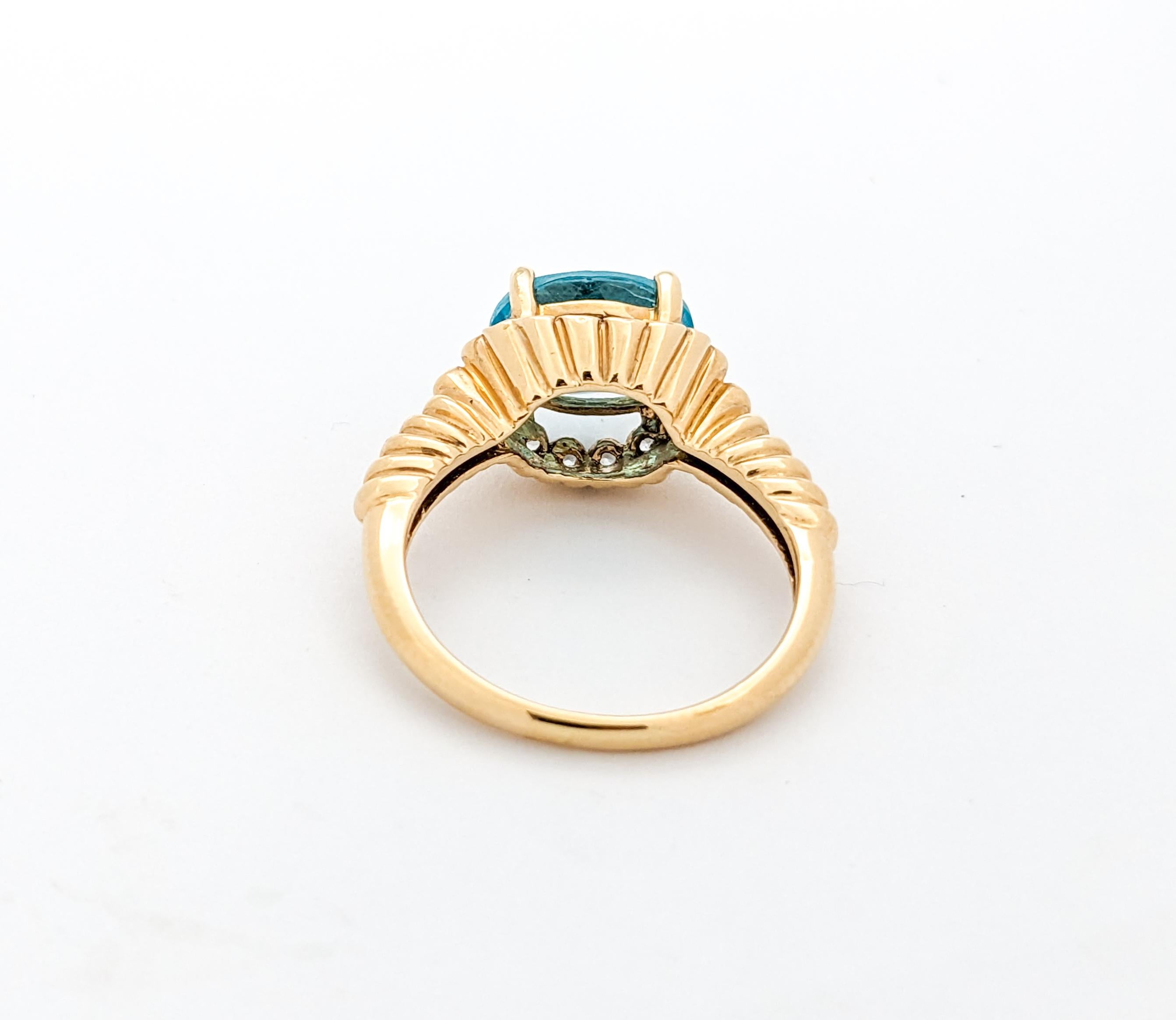 Women's Ocean Blue Apatite & White Topaz Fashion Ring