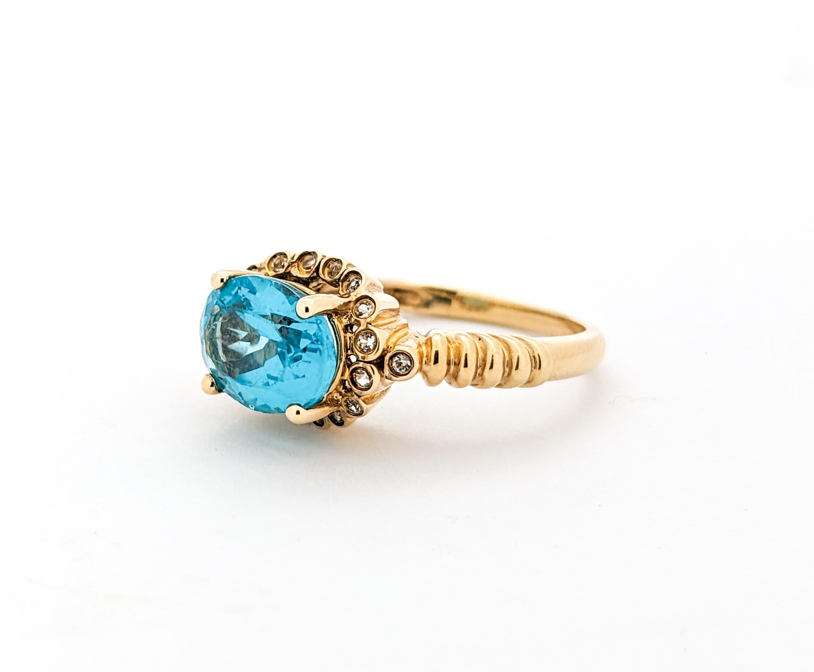 Ocean Blue Apatite & White Topaz Fashion Ring 1
