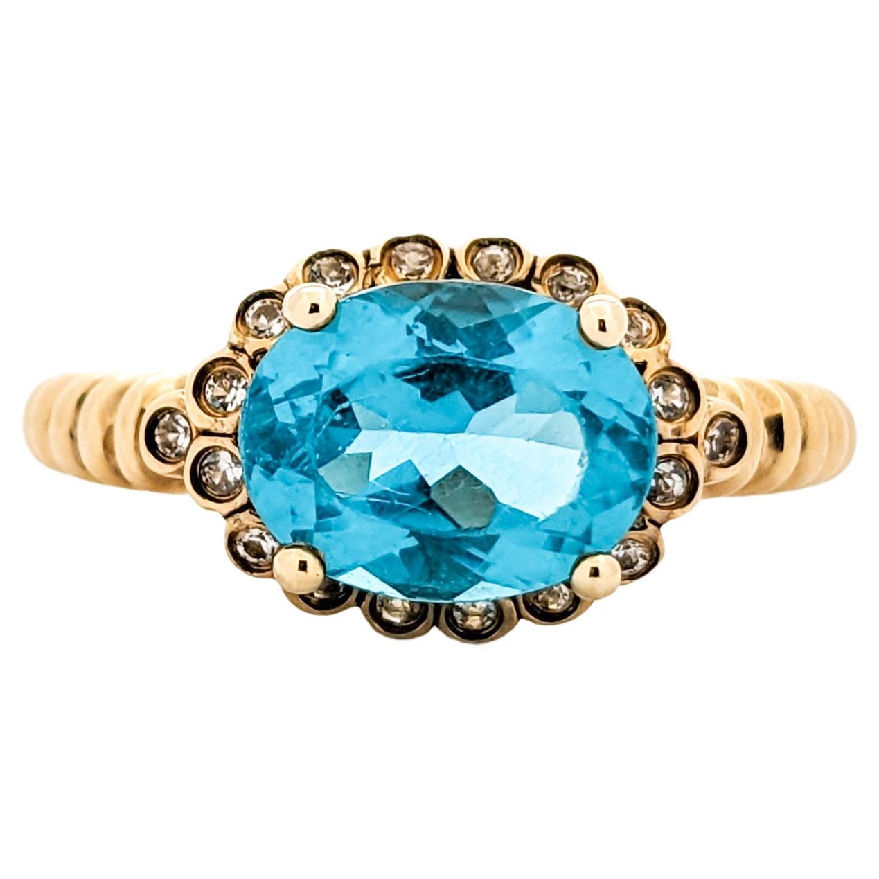 Ocean Blue Apatite & White Topaz Fashion Ring