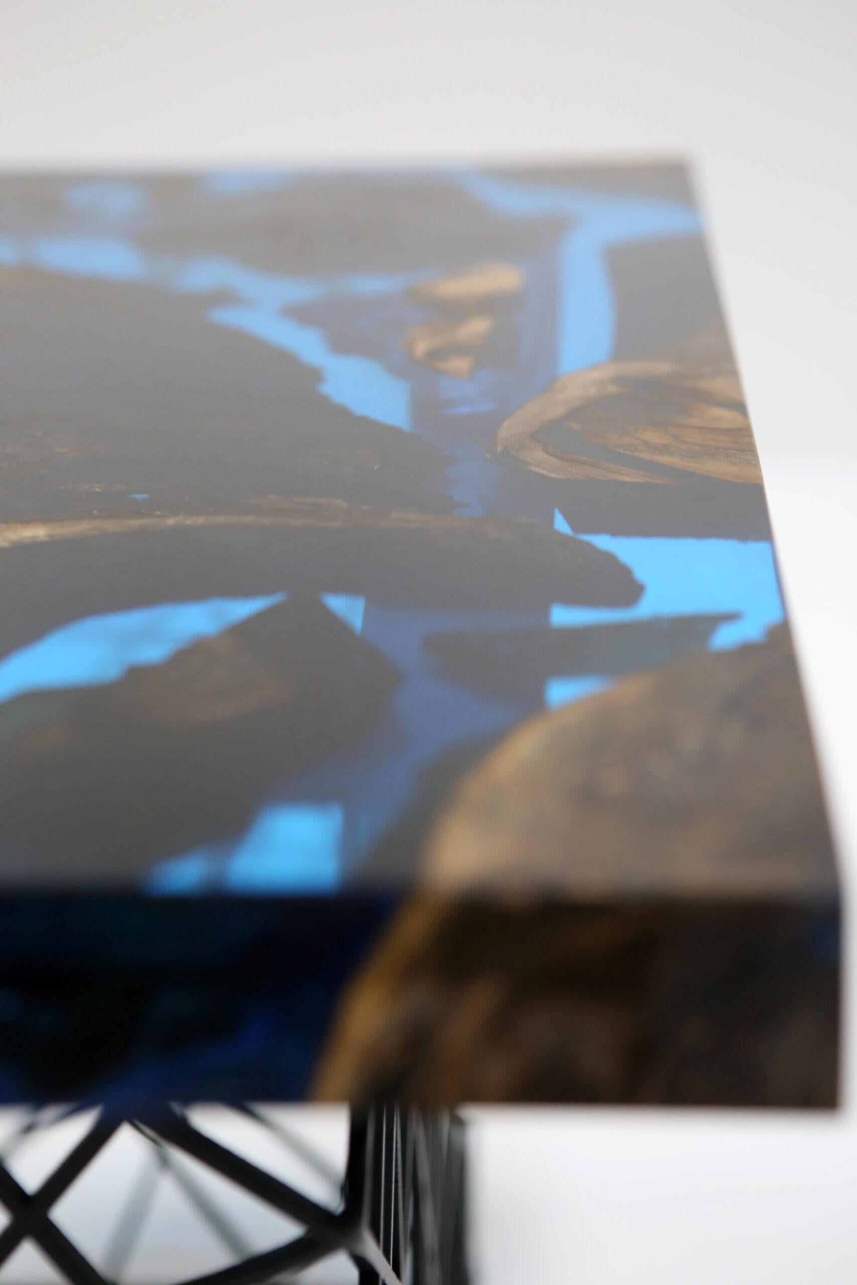 Post-Modern Ocean Blue Coffee Table by KV Design For Sale
