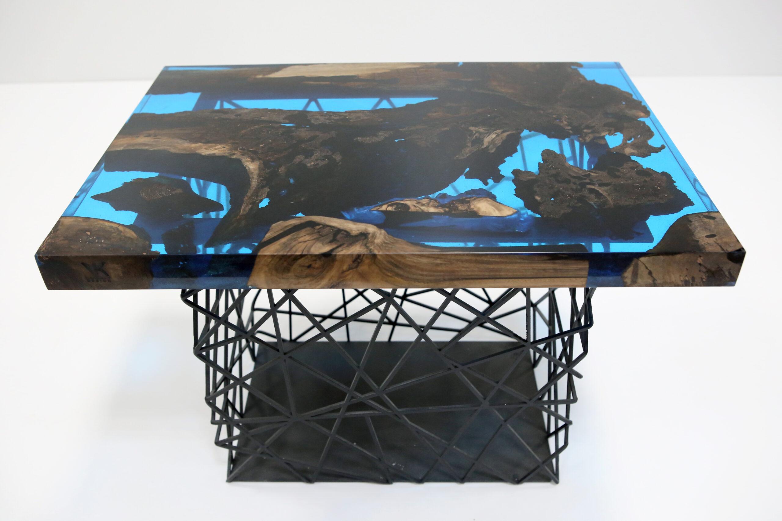 Bulgarian Ocean Blue Coffee Table by KV Design For Sale