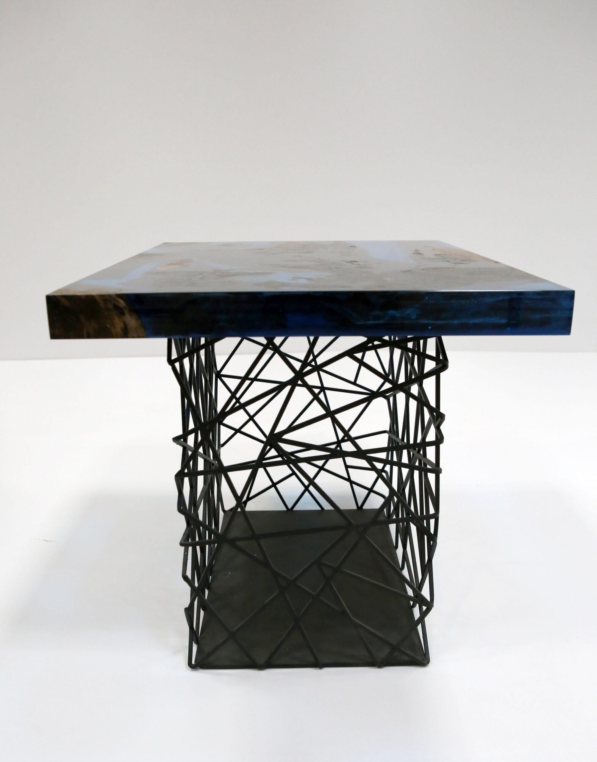 Contemporary Ocean Blue Coffee Table by KV Design For Sale