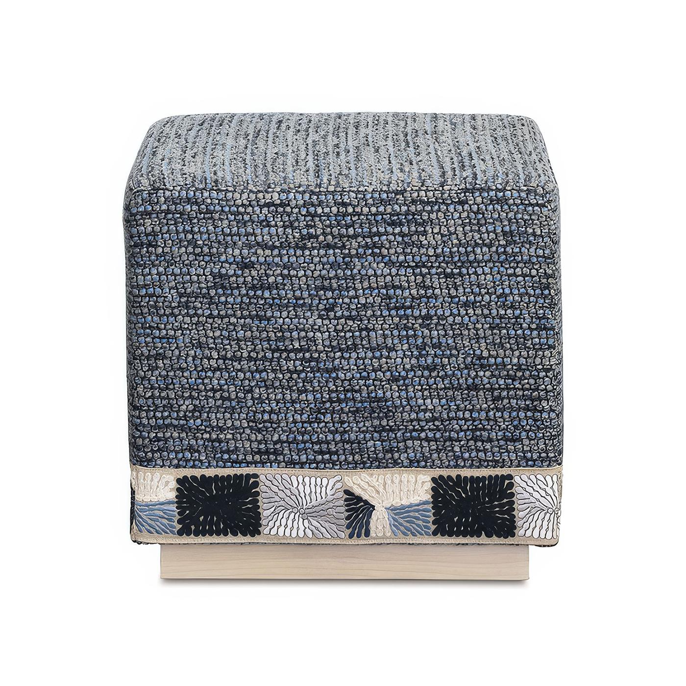 Moderno Pouf cubo blu oceano in vendita