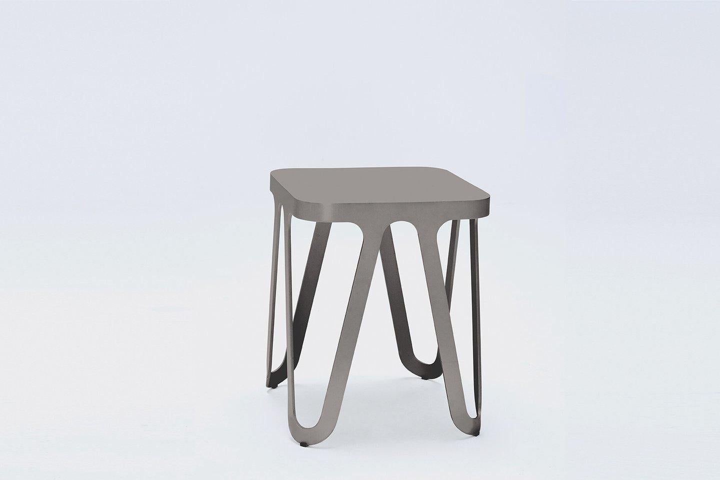 Organic Modern Ocean Blue Loop Stool by Sebastian Scherer