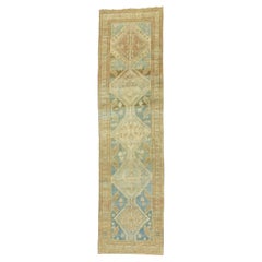 Vintage Ocean Blue Sand Color Persian Tribal Runner